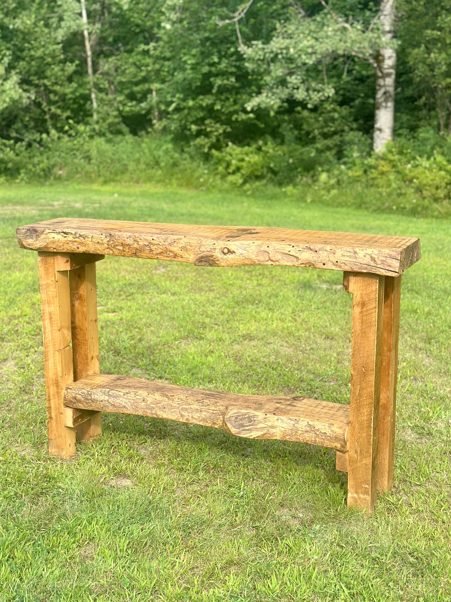 4’ Rustic Live Edge Wood Bar / Console Table