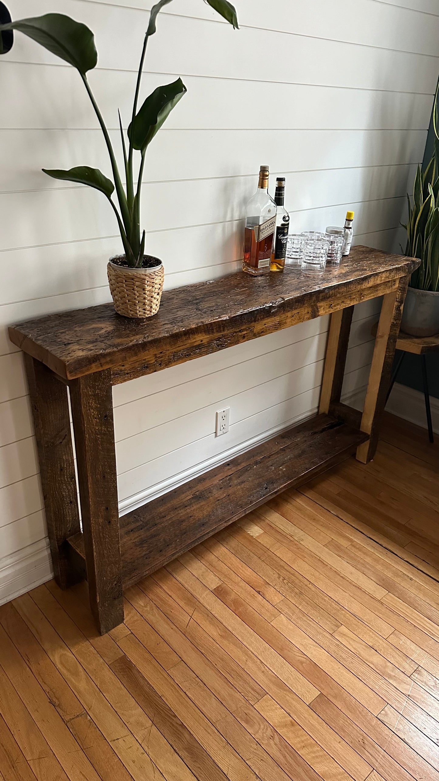 5’ L Rustic Wood Bar / Entryway Table