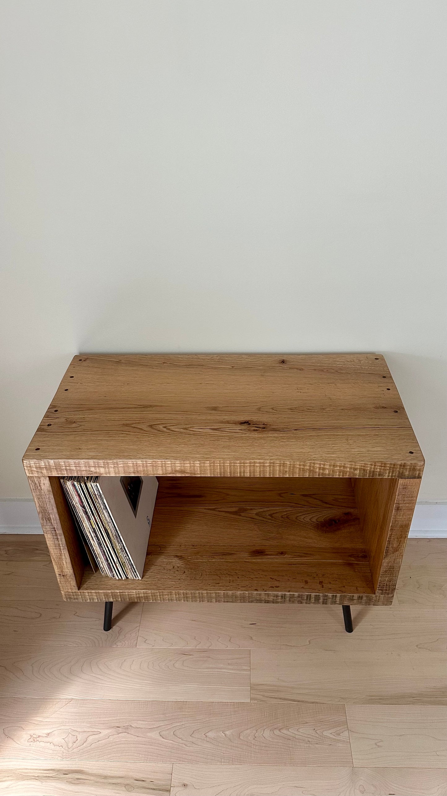 Rustic Reclaimed Oak Wood Side Table / Stand
