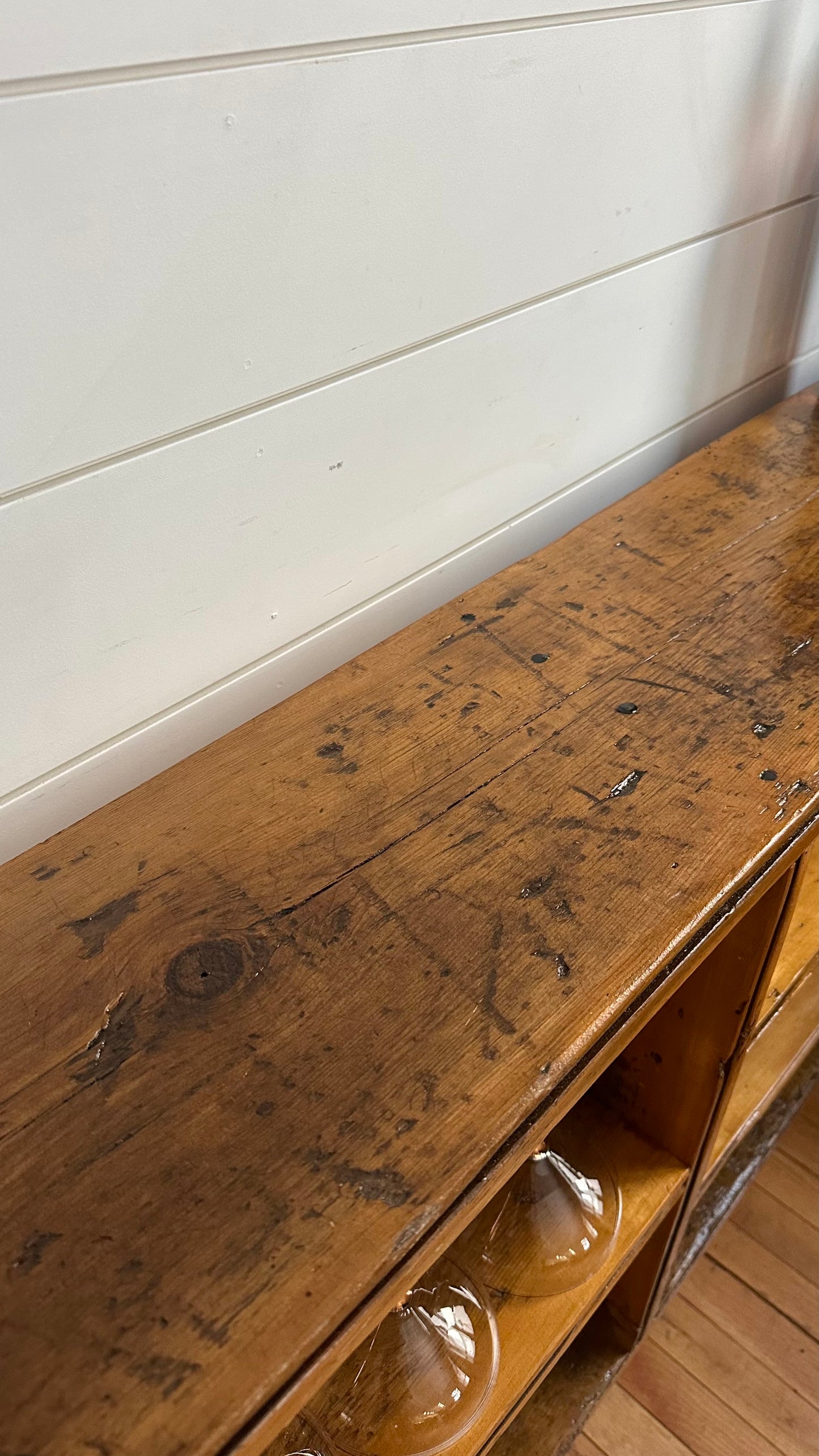 4’ L Rustic Wood Table on Hairpin Legs