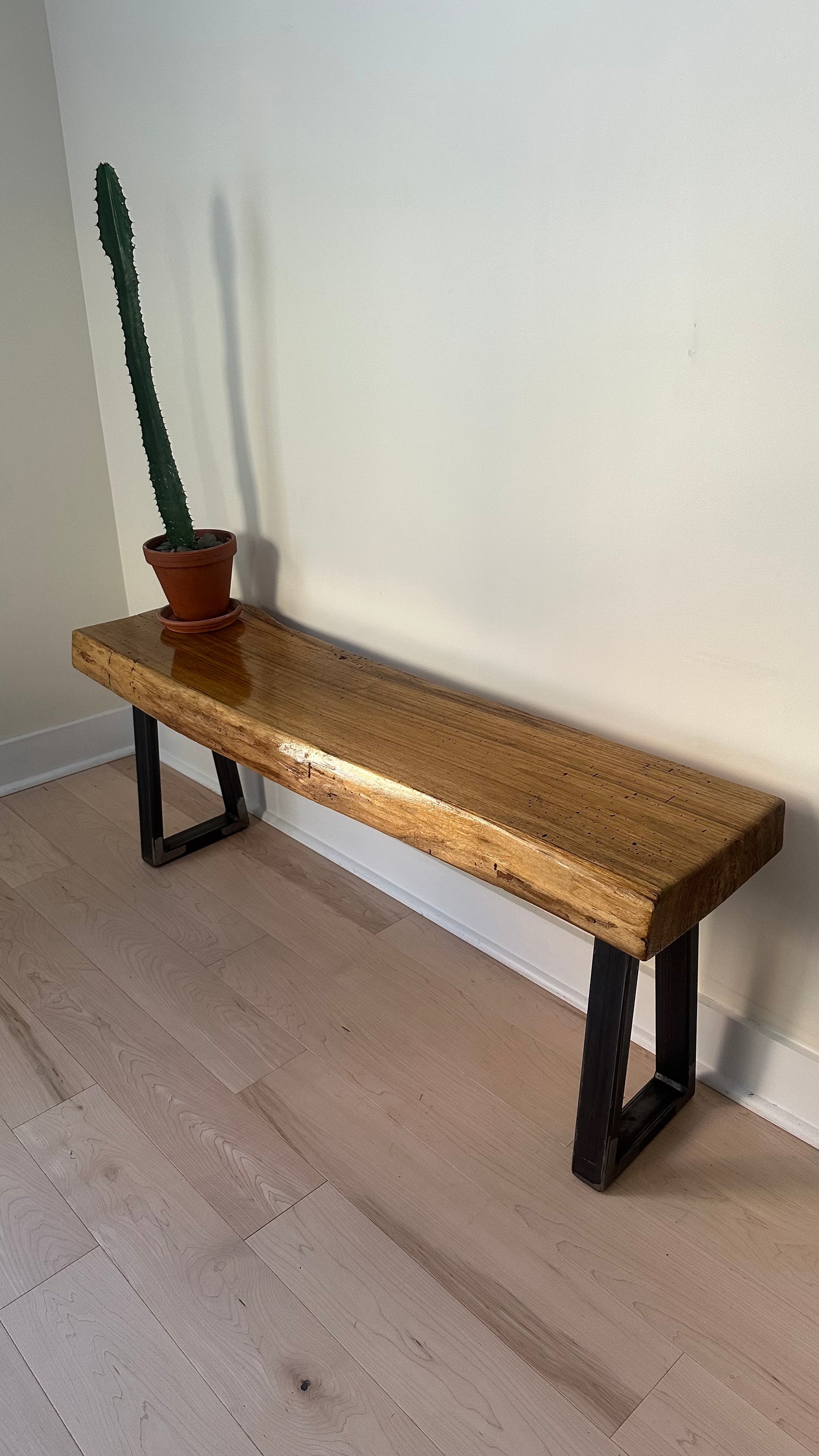 4’ Rustic Live Edge Butternut Bench
