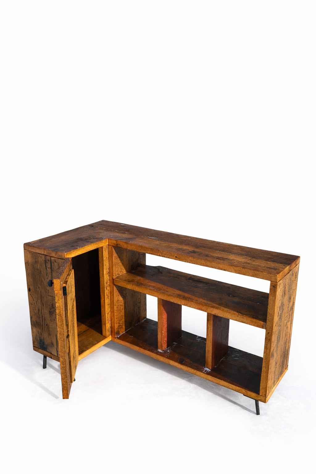 4’ L L-Shaped Wood Cabinet