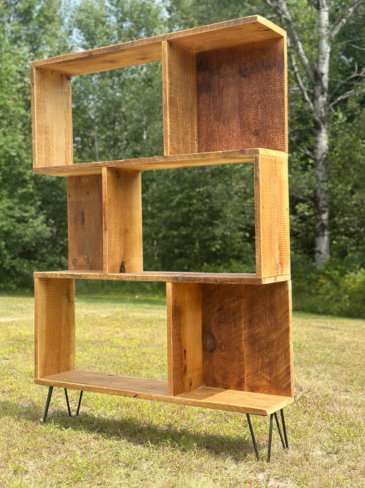 Rustic Reclaimed Wood Bookcase / Shelf on Hairpin Legs