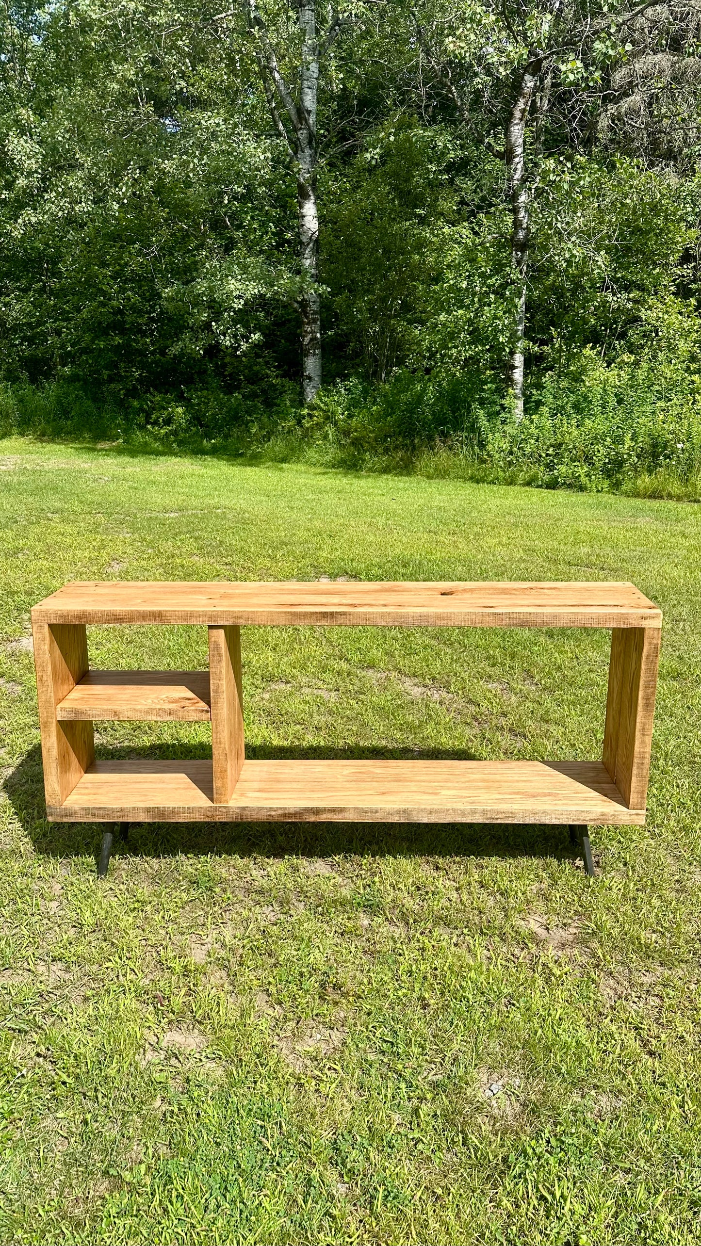 5’ L Rustic Reclaimed Oak Wood Media / TV Stand
