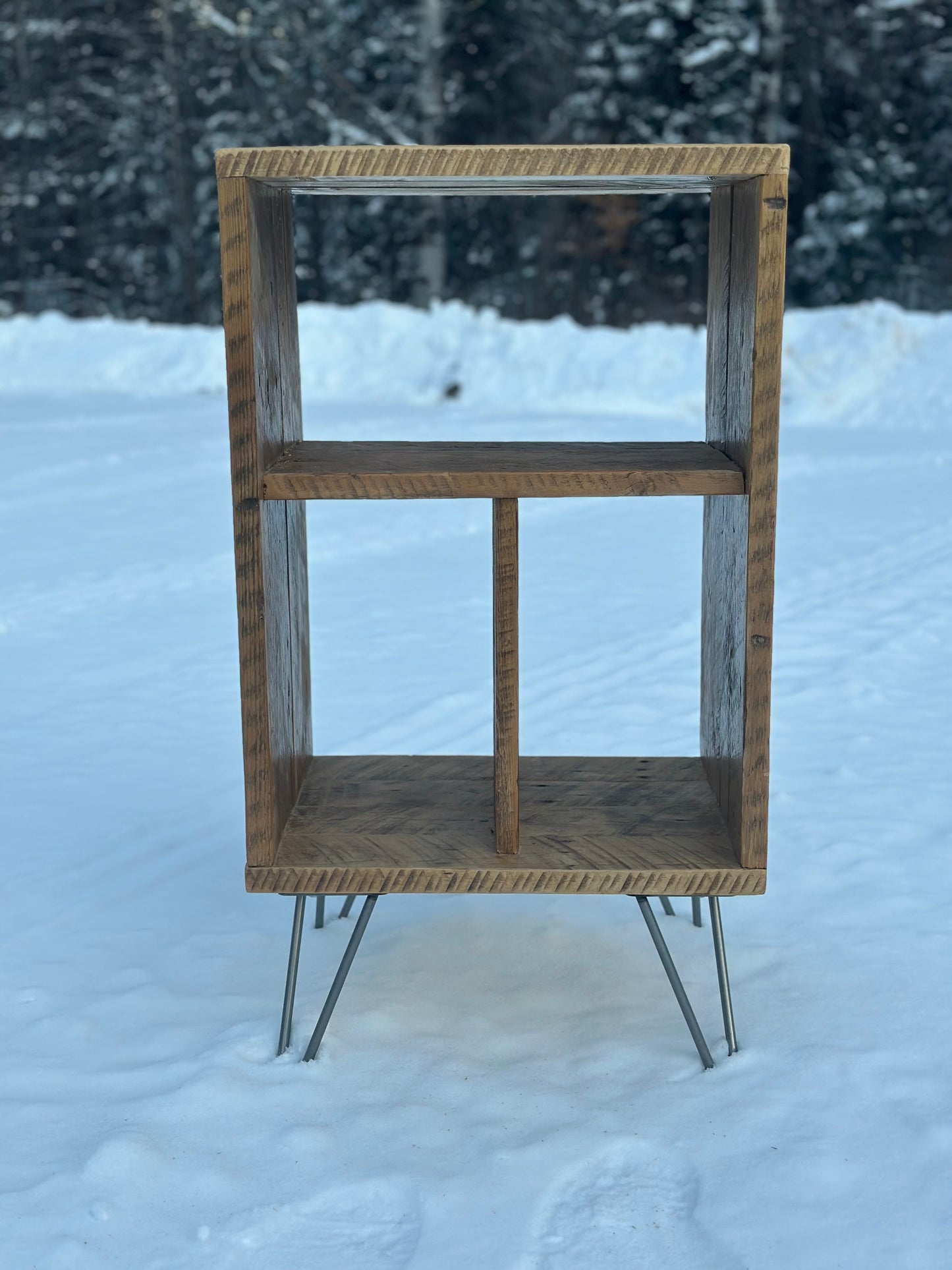 Rustic Reclaimed Wood Vinyl / Media Table