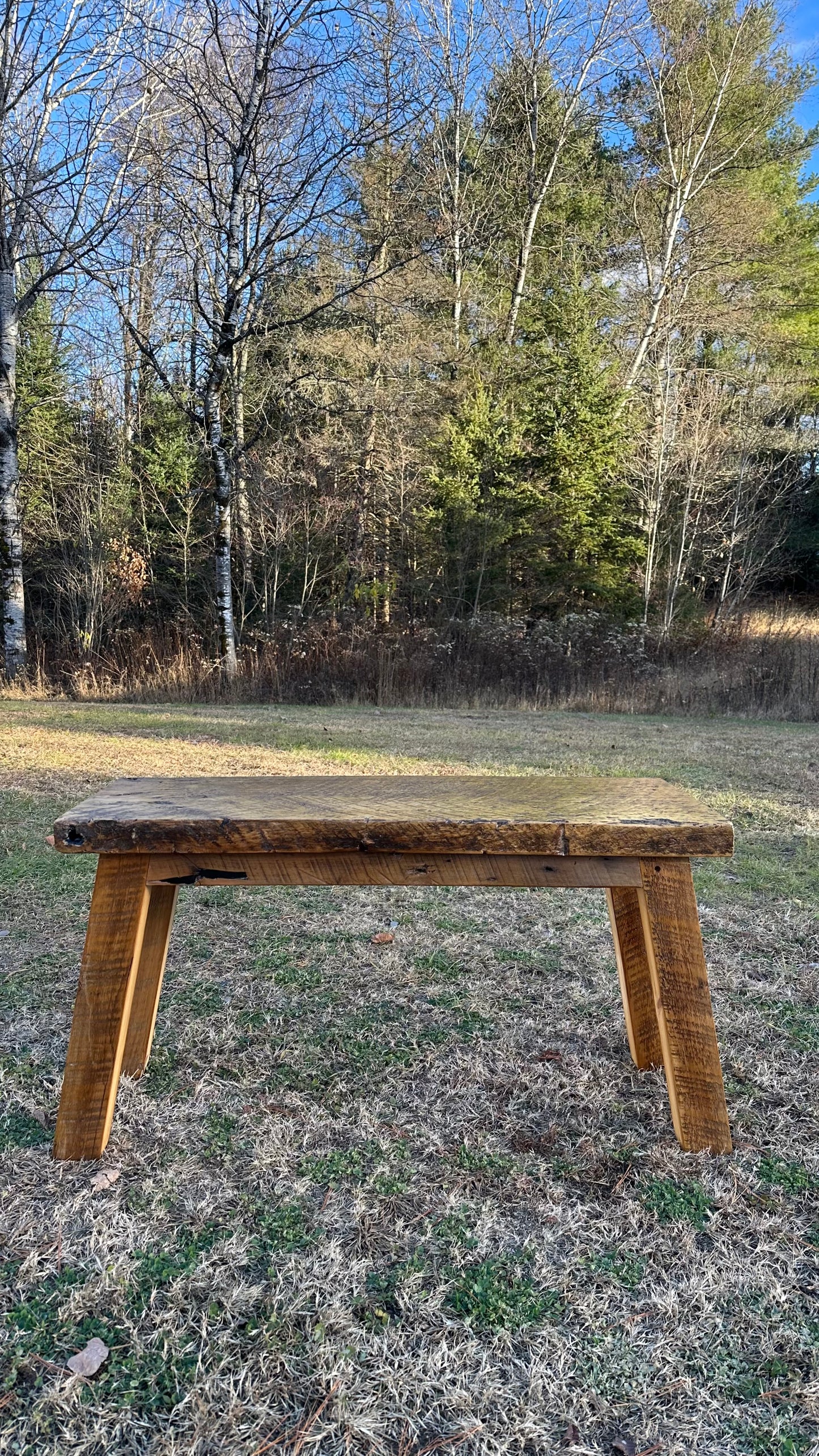 3’ Rustic Reclaimed Wood Minimalist Bench