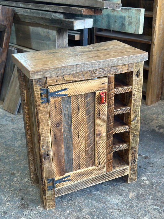 28” L Rustic Wood Bar Cabinet