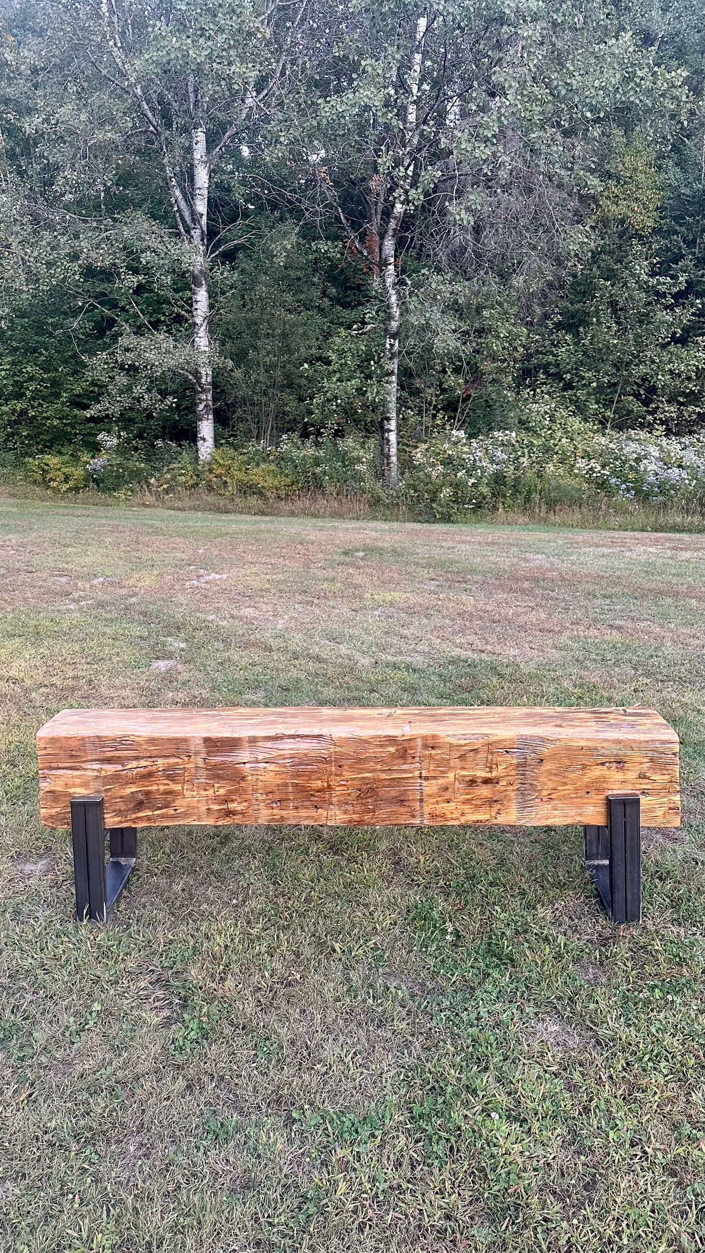 5’ L Rustic Reclaimed Barn Wood Beam Bench / Narrow Table