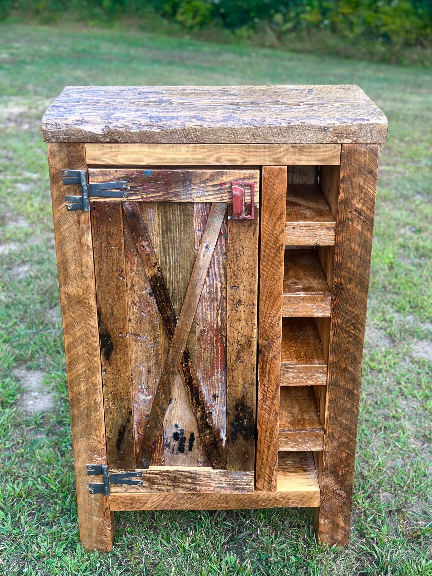 Rustic Reclaimed Wood Bar Cabinet