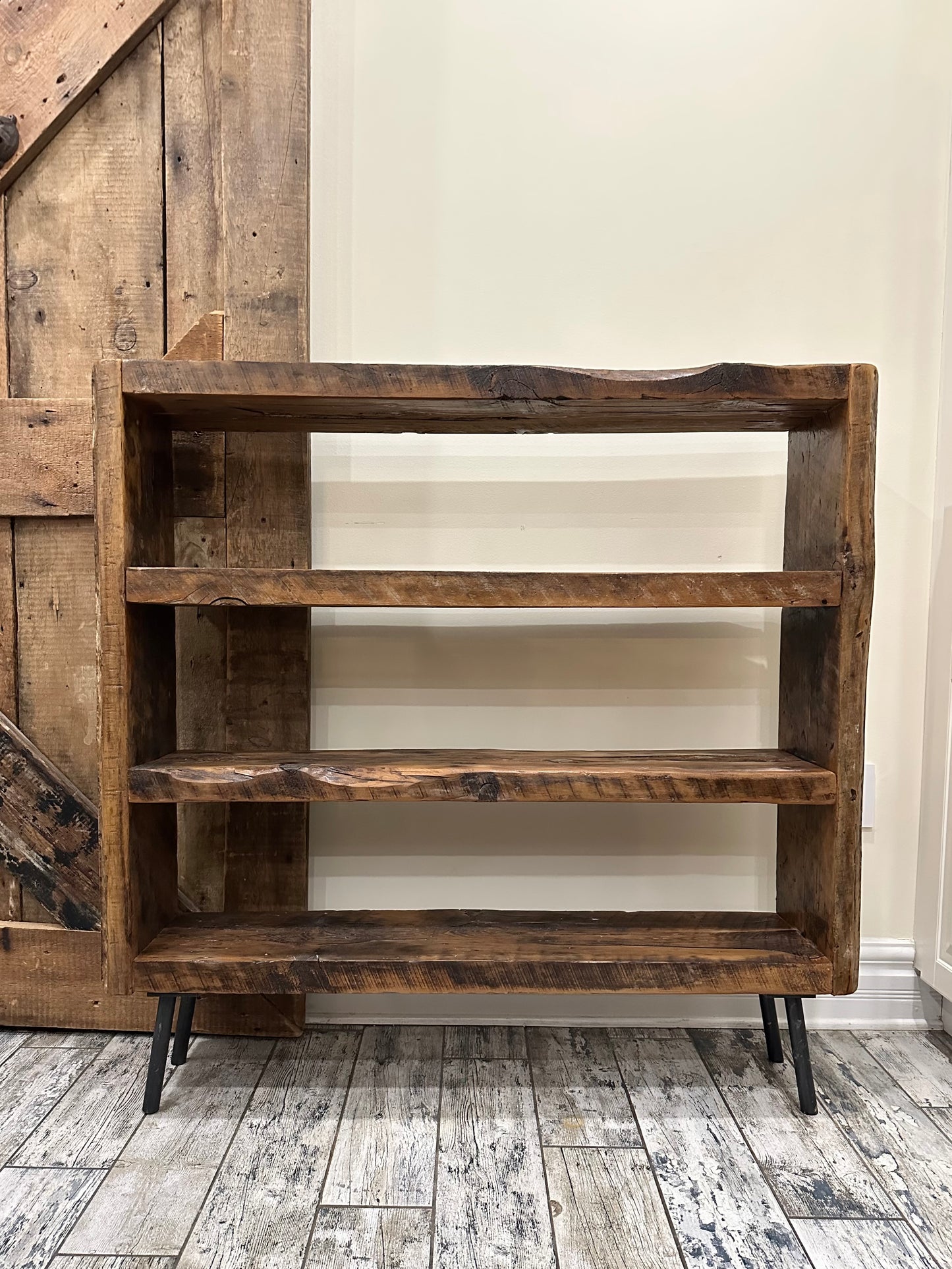 Rustic Wood and Steel Bookcase