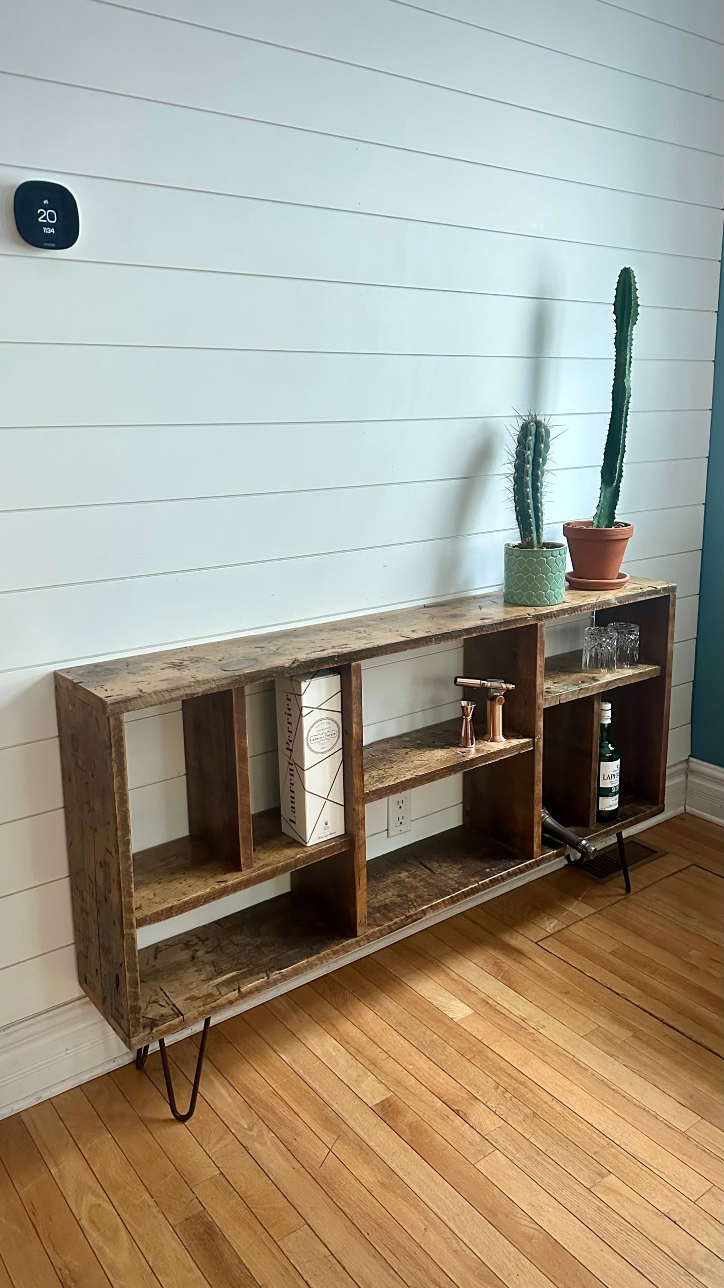 5’ L Rustic Wood Console / Sofa Table on Hairpins