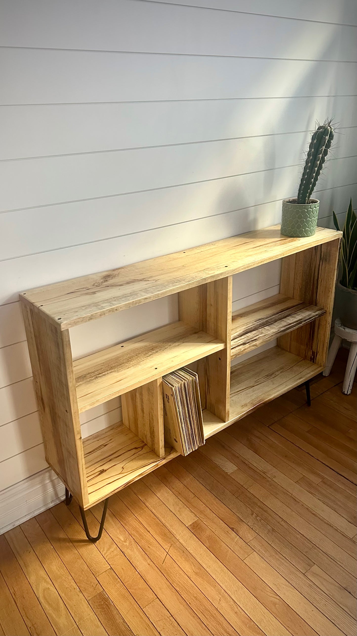 4’ L Rustic Poplar Wood Console Table