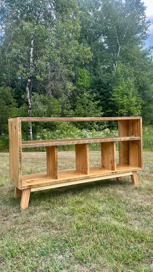 5’ L Rustic Reclaimed Wood Media Stand