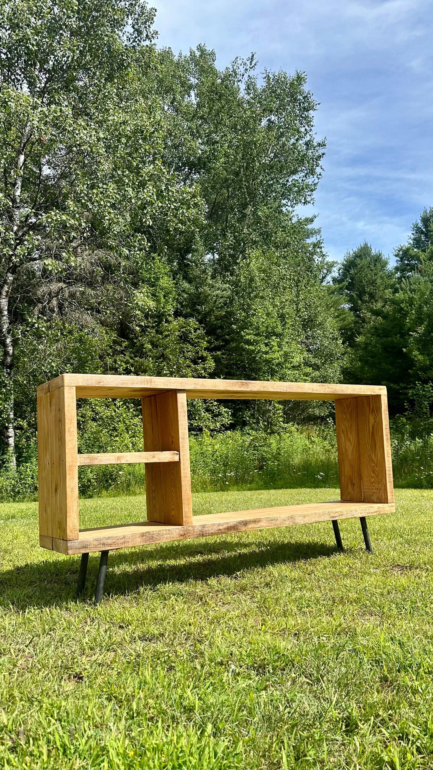 5’ L Rustic Reclaimed Oak Wood Media / TV Stand