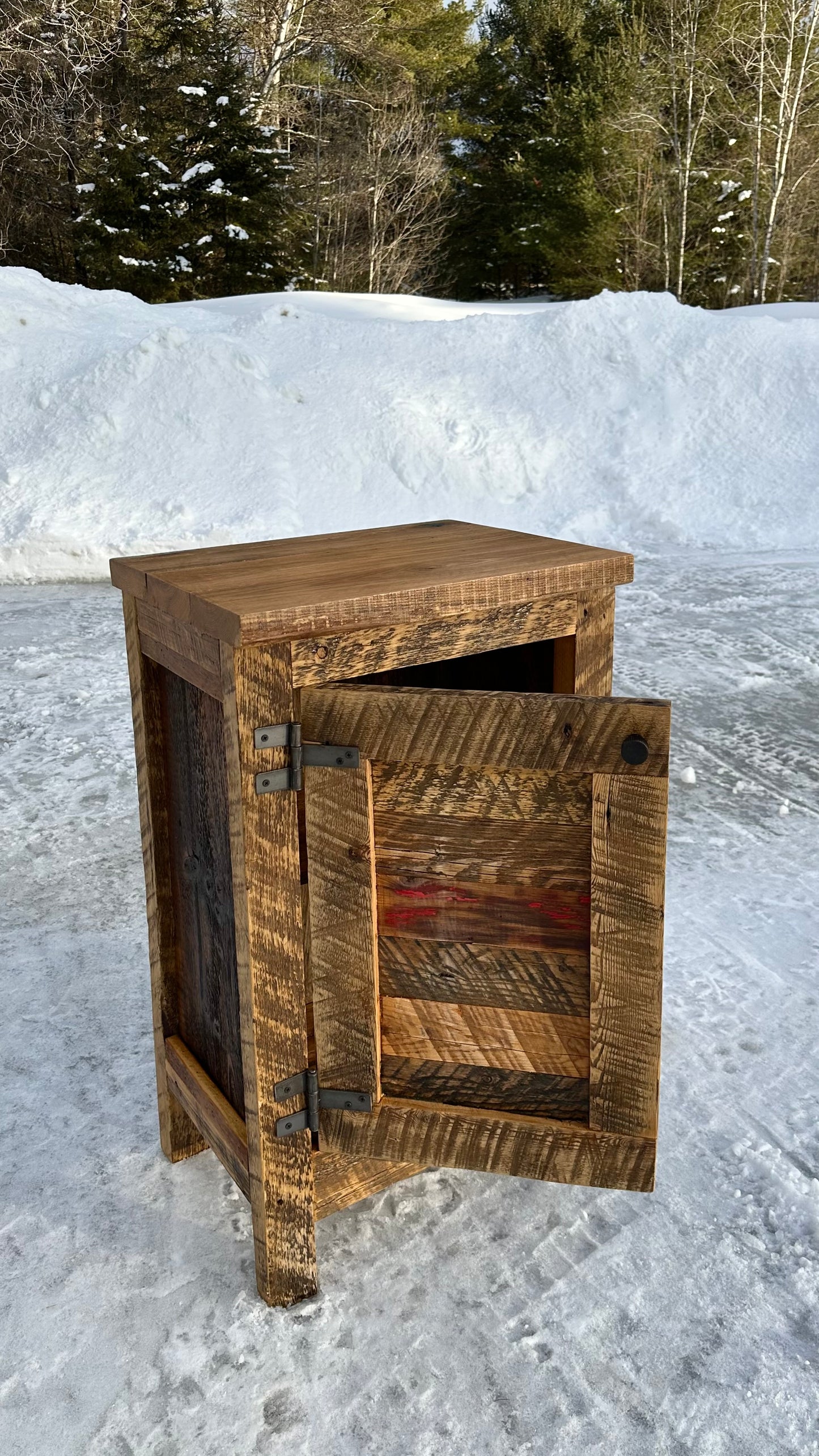 Compact Rustic Wood Cabinet