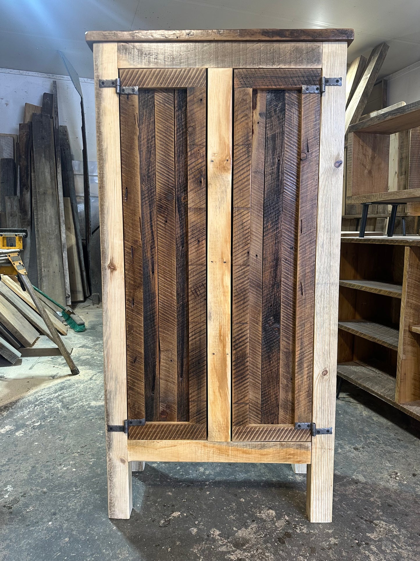5’ H Rustic Reclaimed Wood Cabinet / Pantry