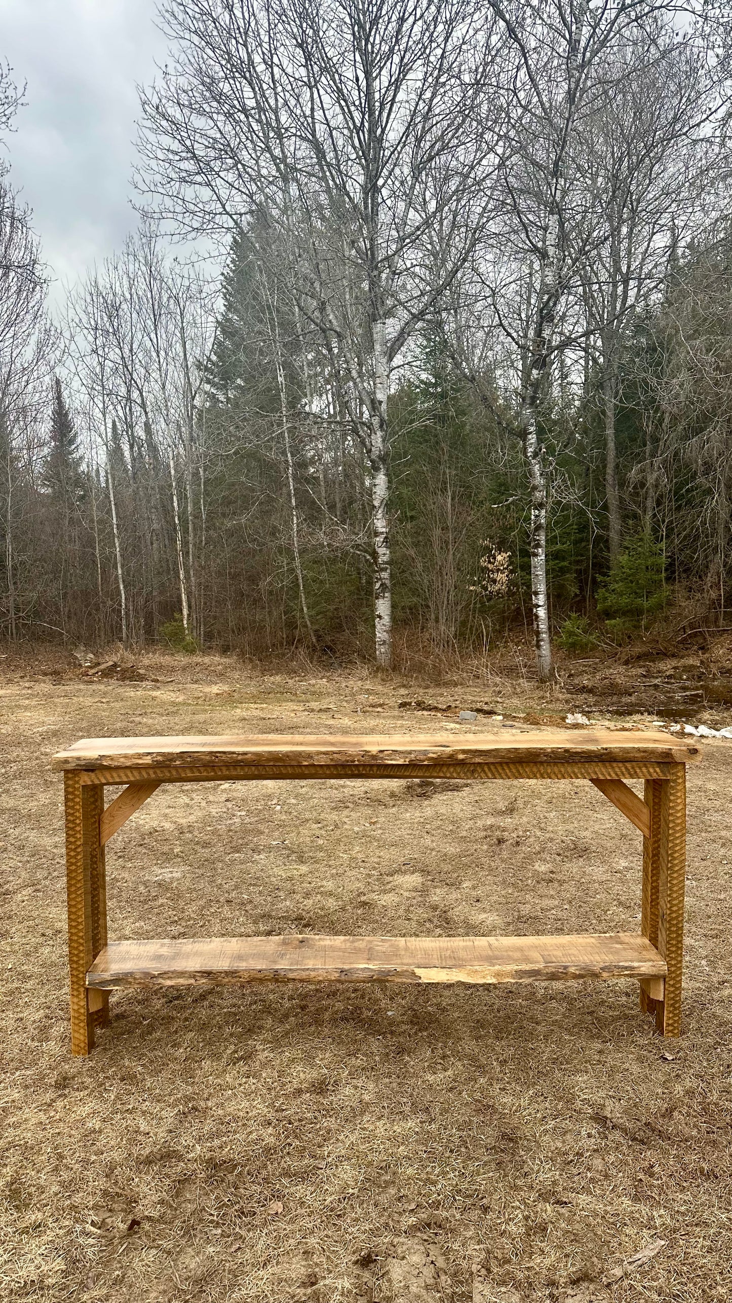 6' L Rustic Live Edge Wood Table
