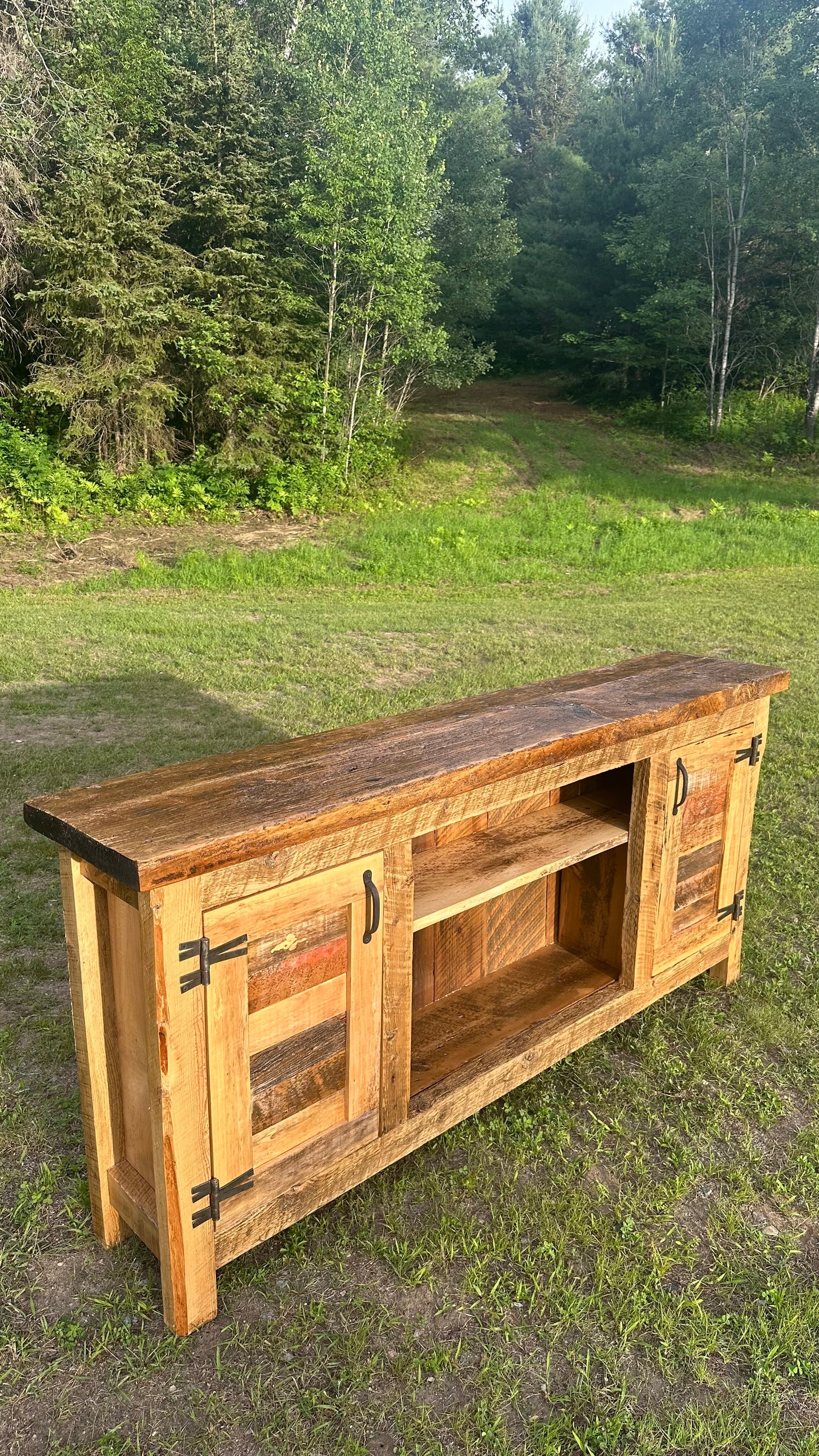 6' Rustic Reclaimed Wood + Steel Cabinet / Sideboard