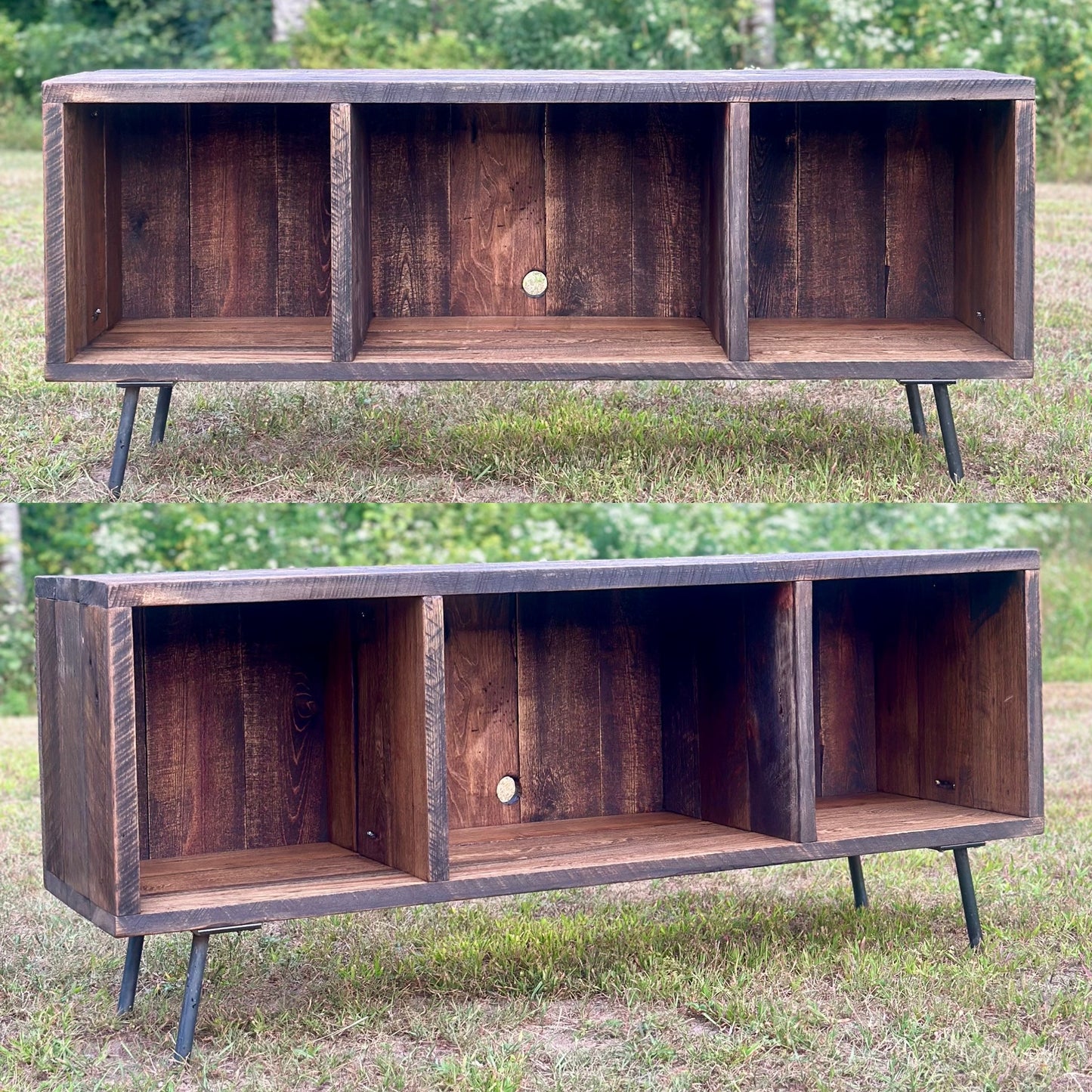 4 1/2’ L Rustic Reclaimed Wood Media Stand