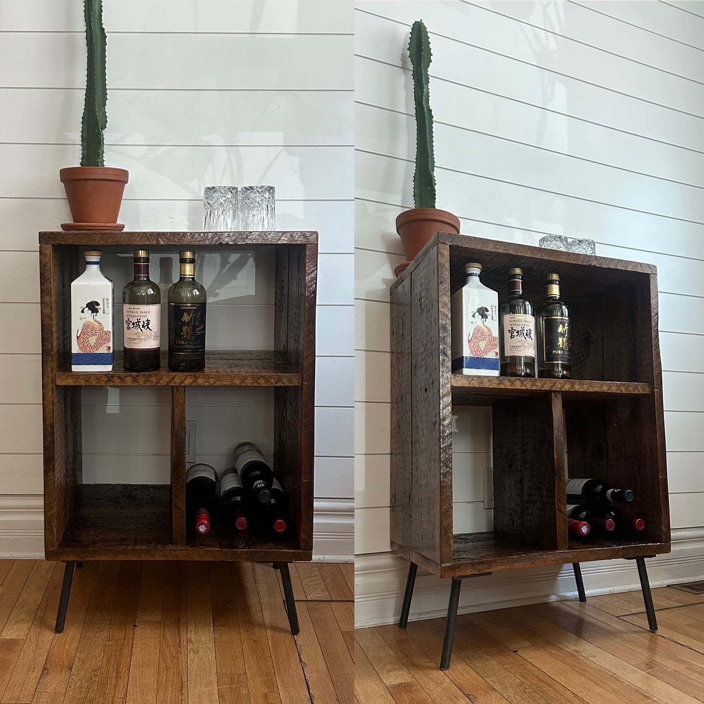 Rustic Reclaimed Wood Record / Vinyl / Media Table