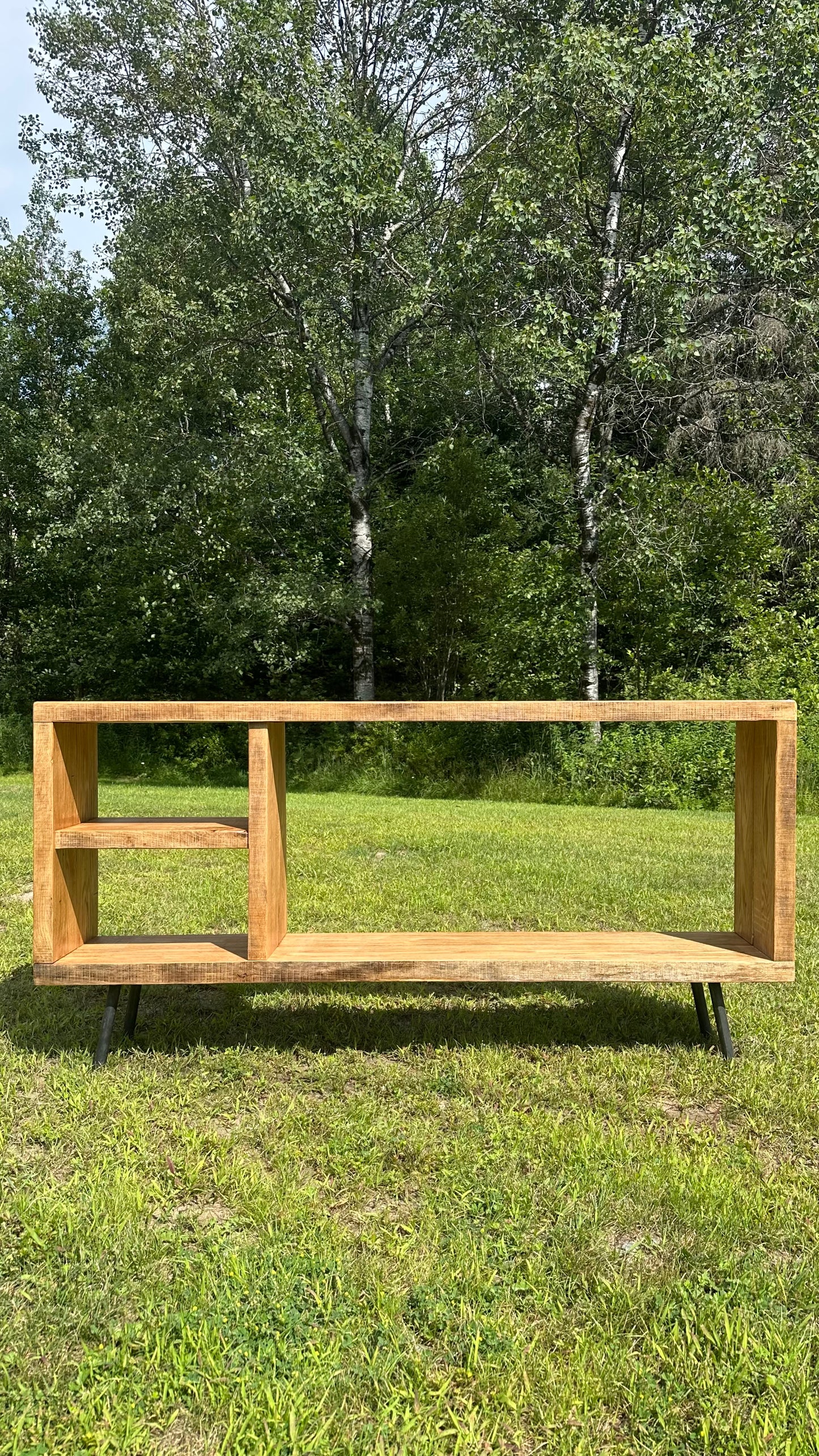 5’ L Rustic Reclaimed Oak Wood Media / TV Stand