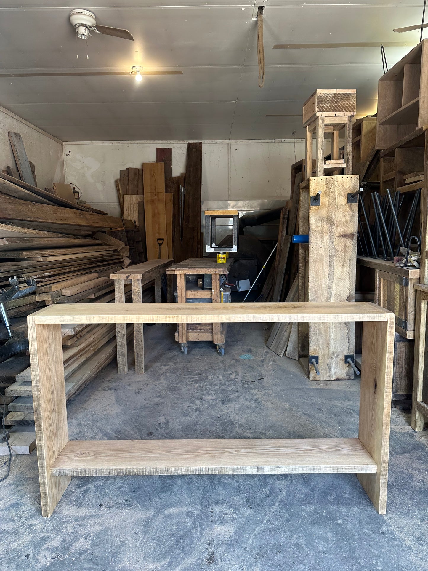 5' L Rustic Oak Console / Bar Table