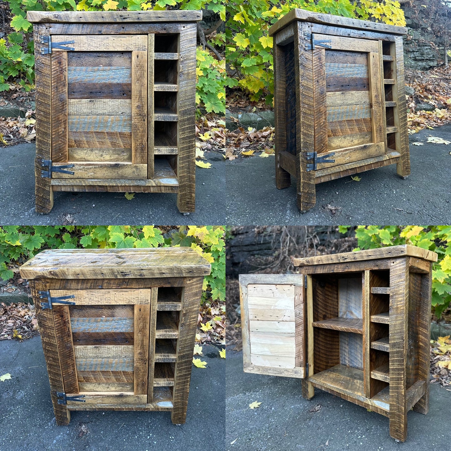30” L Rustic Wood Bar Cabinet