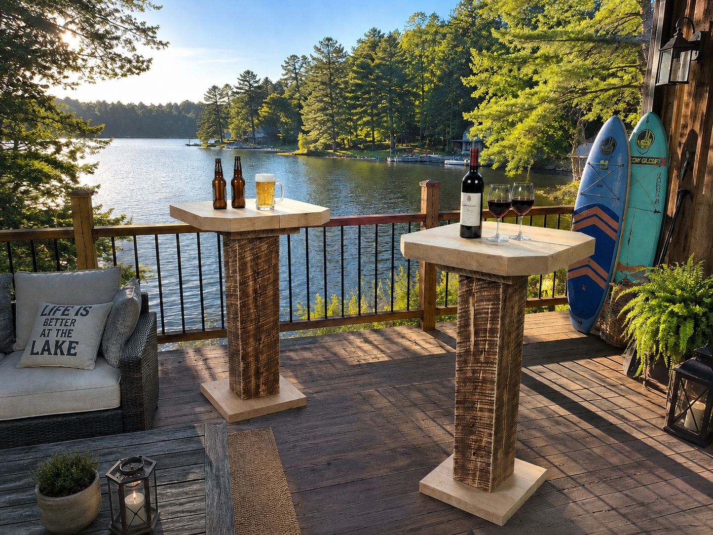 Rustic Wood Pub Table