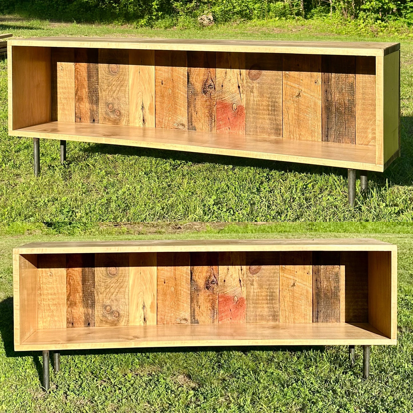 5' Rustic Wood Low Profile Media Stand