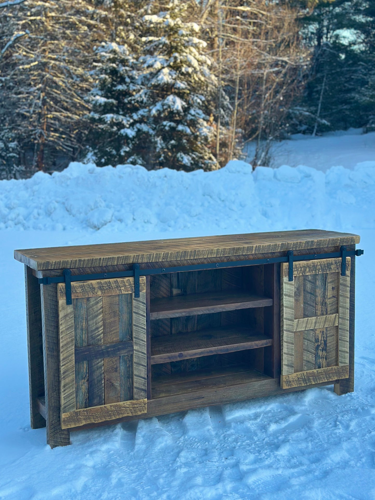 6’ L Rustic Reclaimed Wood Cabinet / Side Board