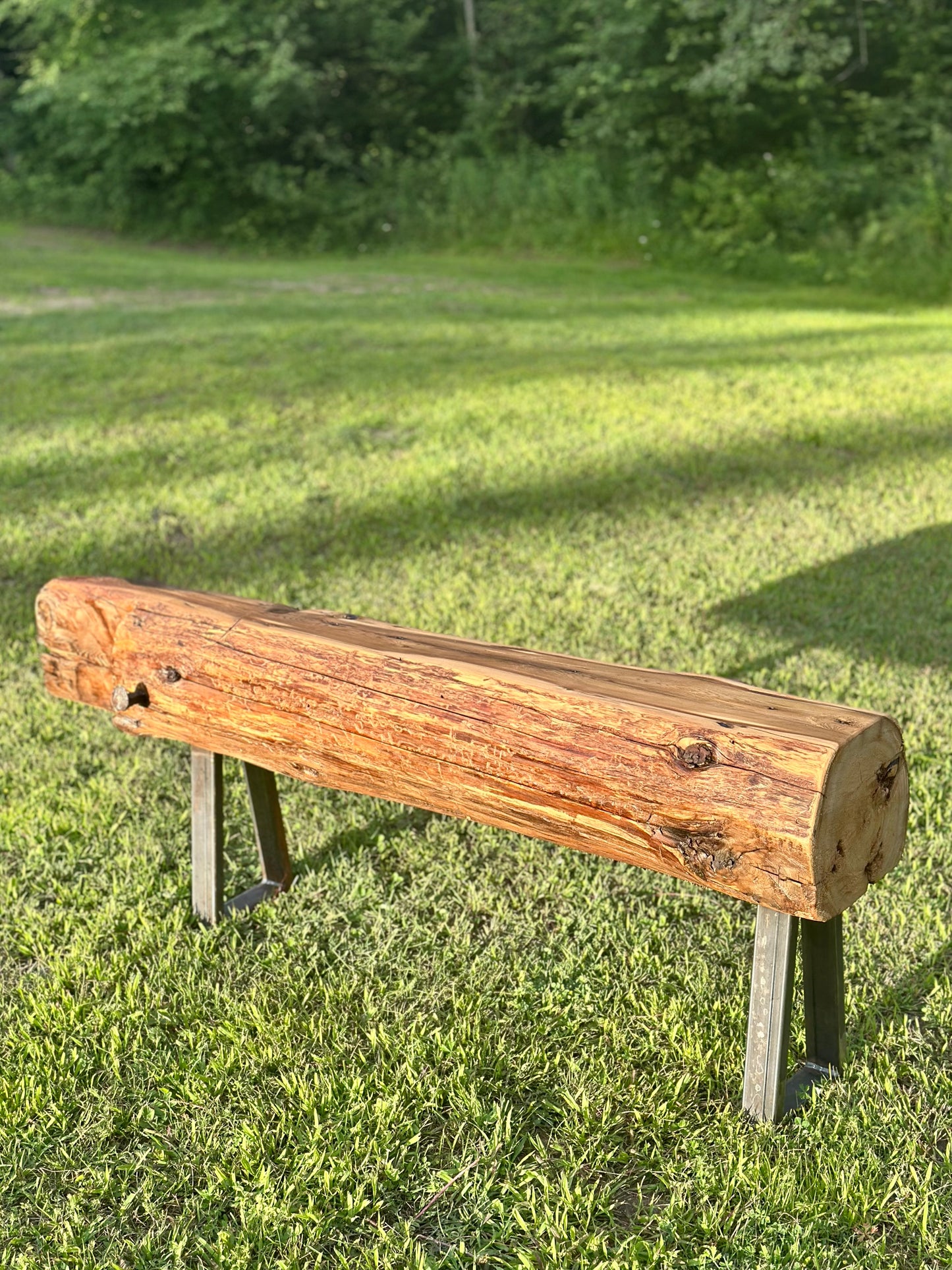 5’ L Rustic Reclaimed Cedar Wood Beam Bench