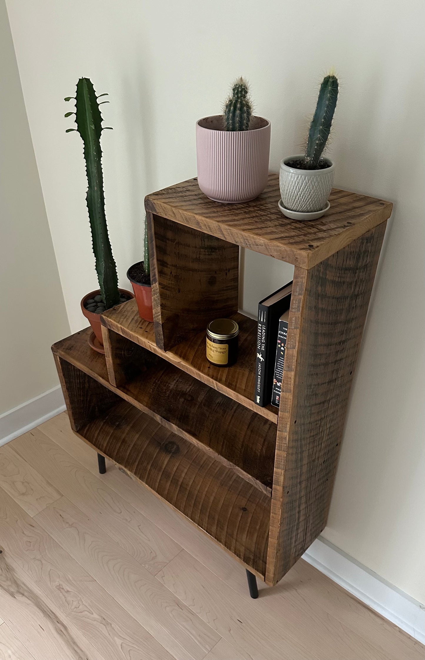 Rustic Reclaimed Wood Bookcase / Plant Stand