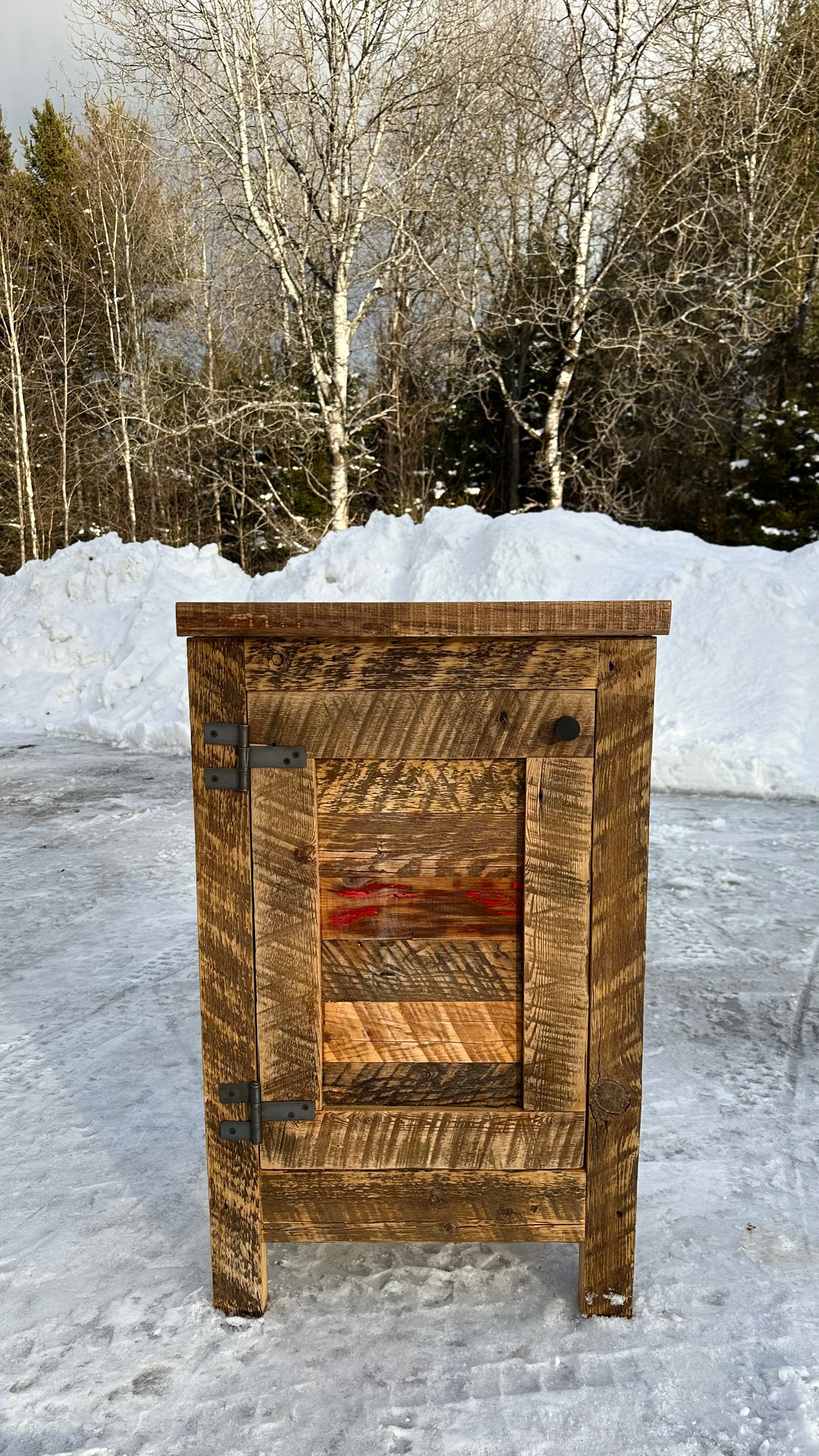 Compact Rustic Wood Cabinet