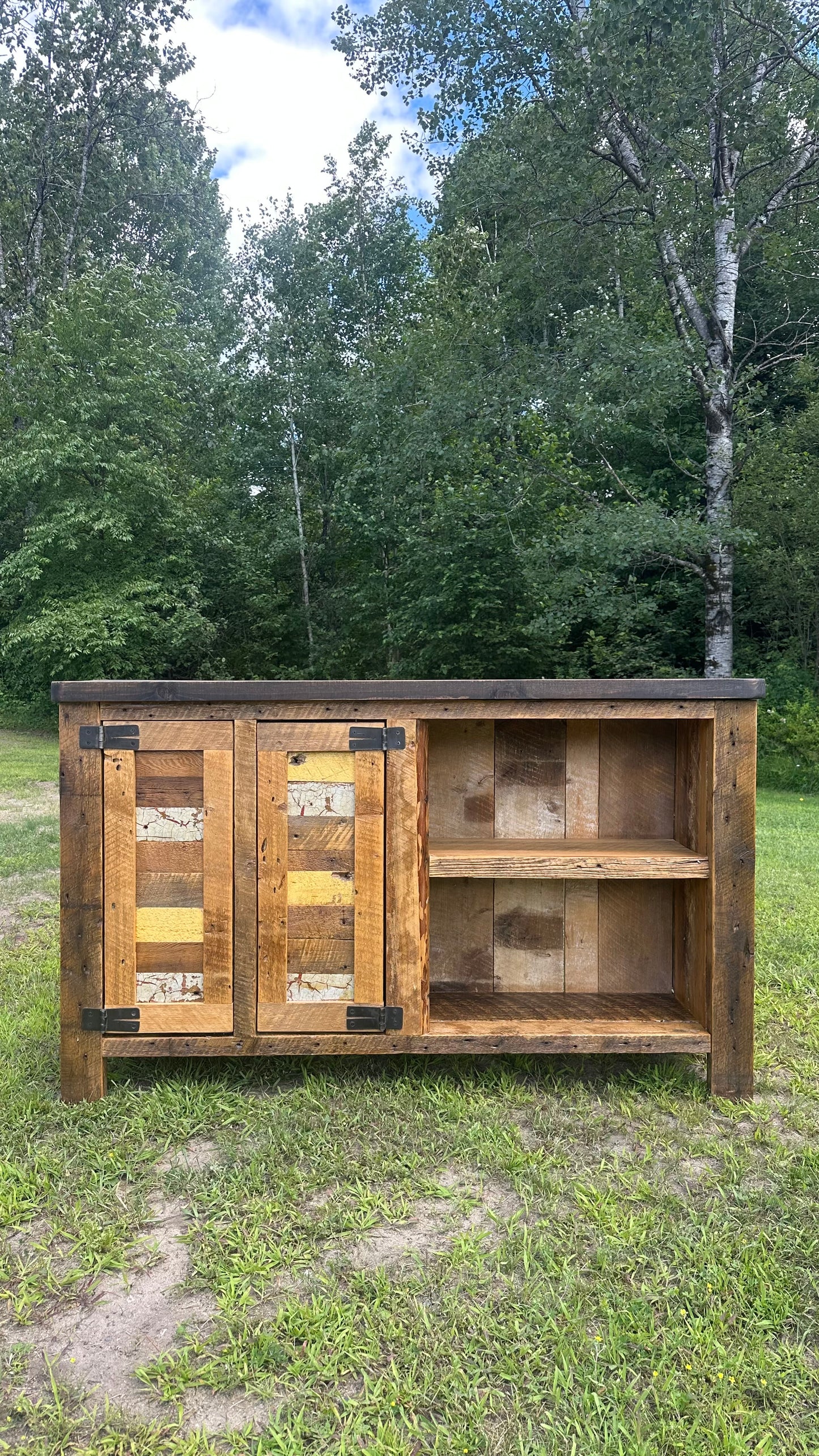 5’ L Rustic Wood Bar / Media Cabinet