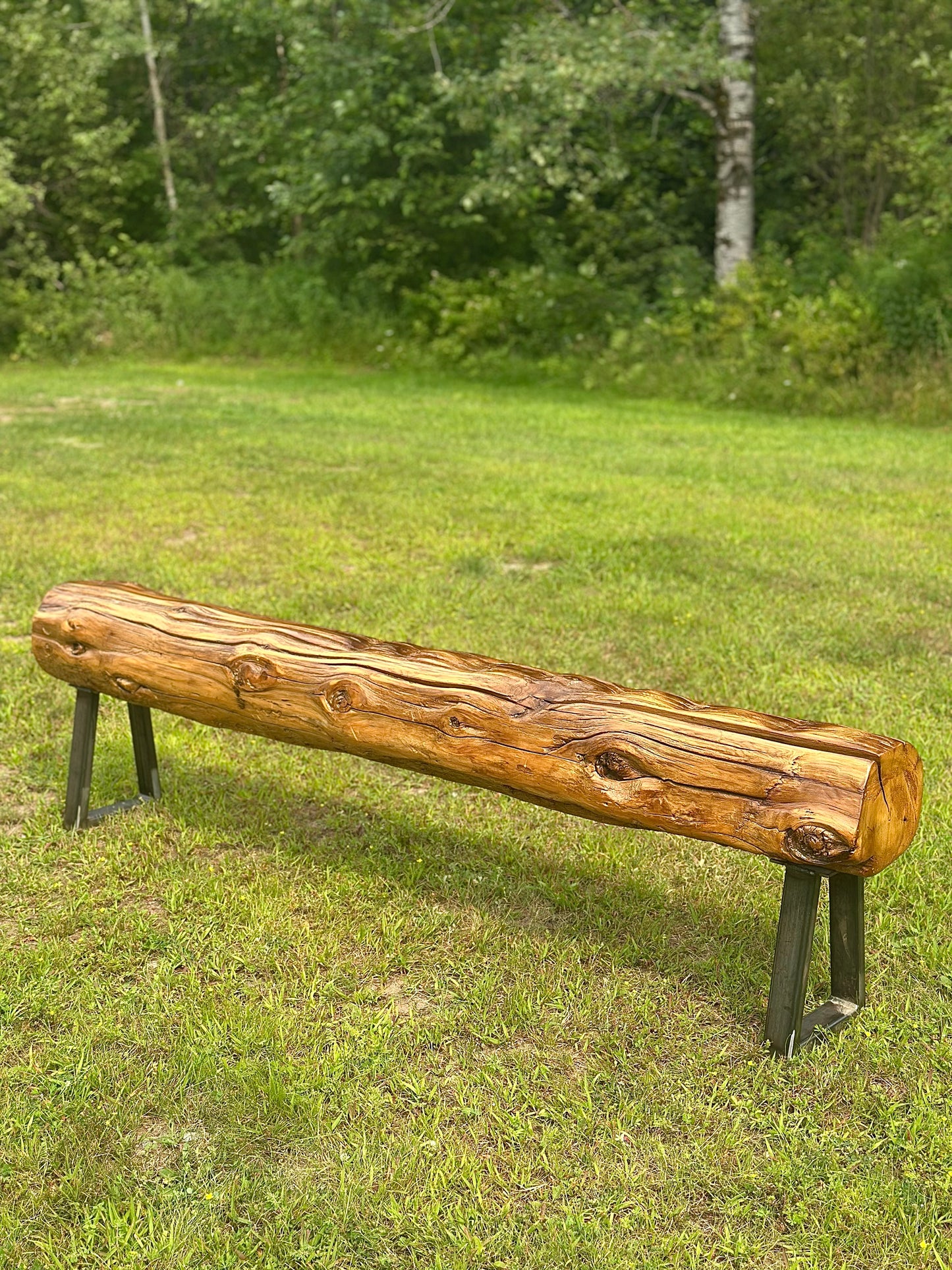 6’ L Rustic Reclaimed Cedar Wood Beam Bench