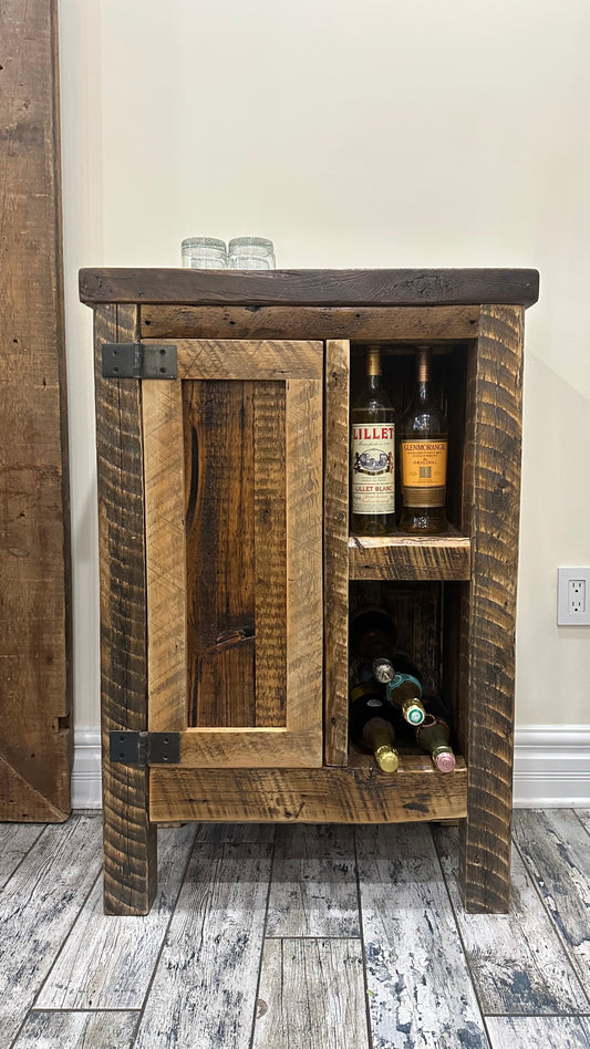 27” L Rustic Wood Bar Height Cabinet