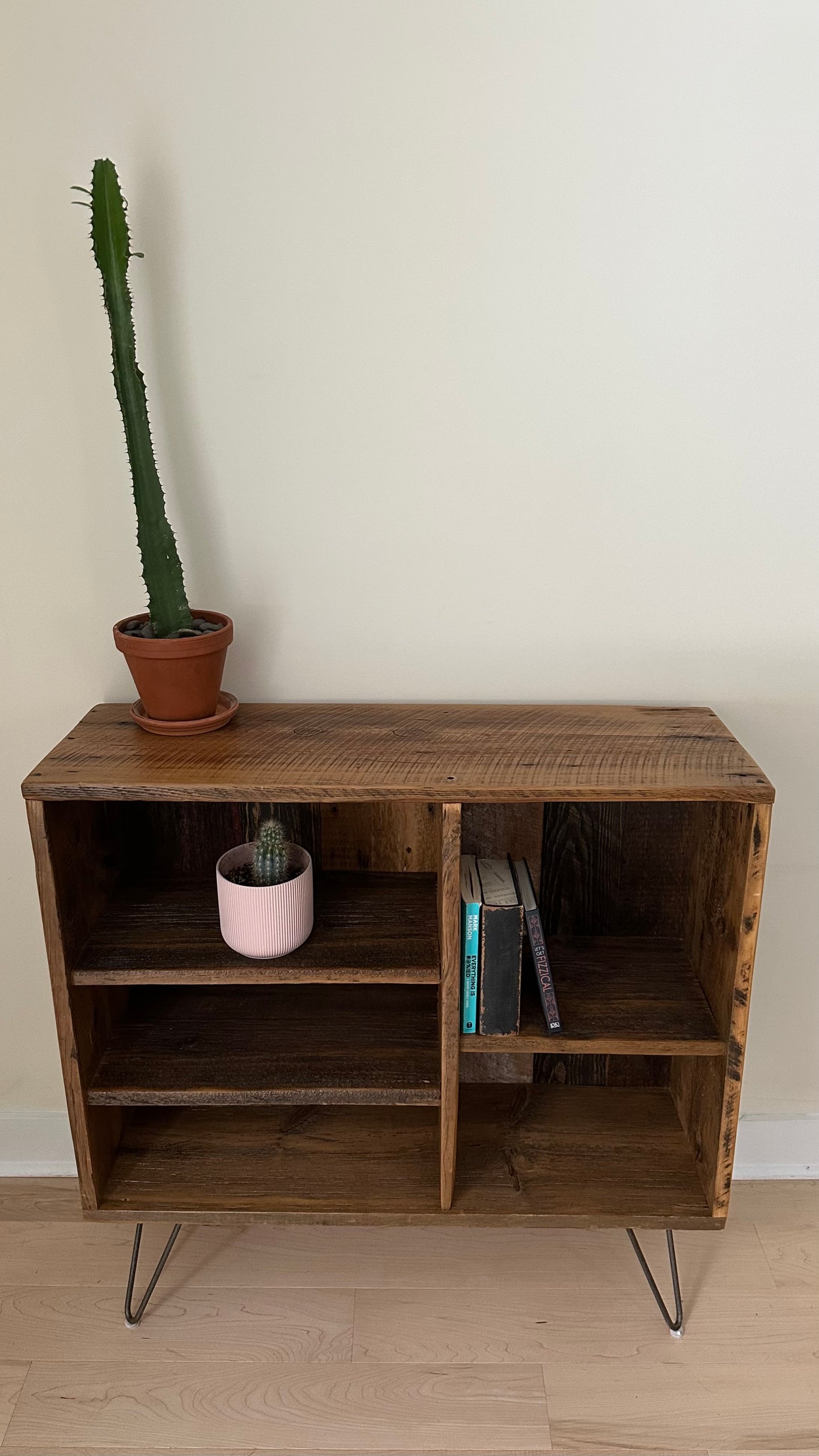 3’ L Rustic Reclaimed Wood Media Stand / Table