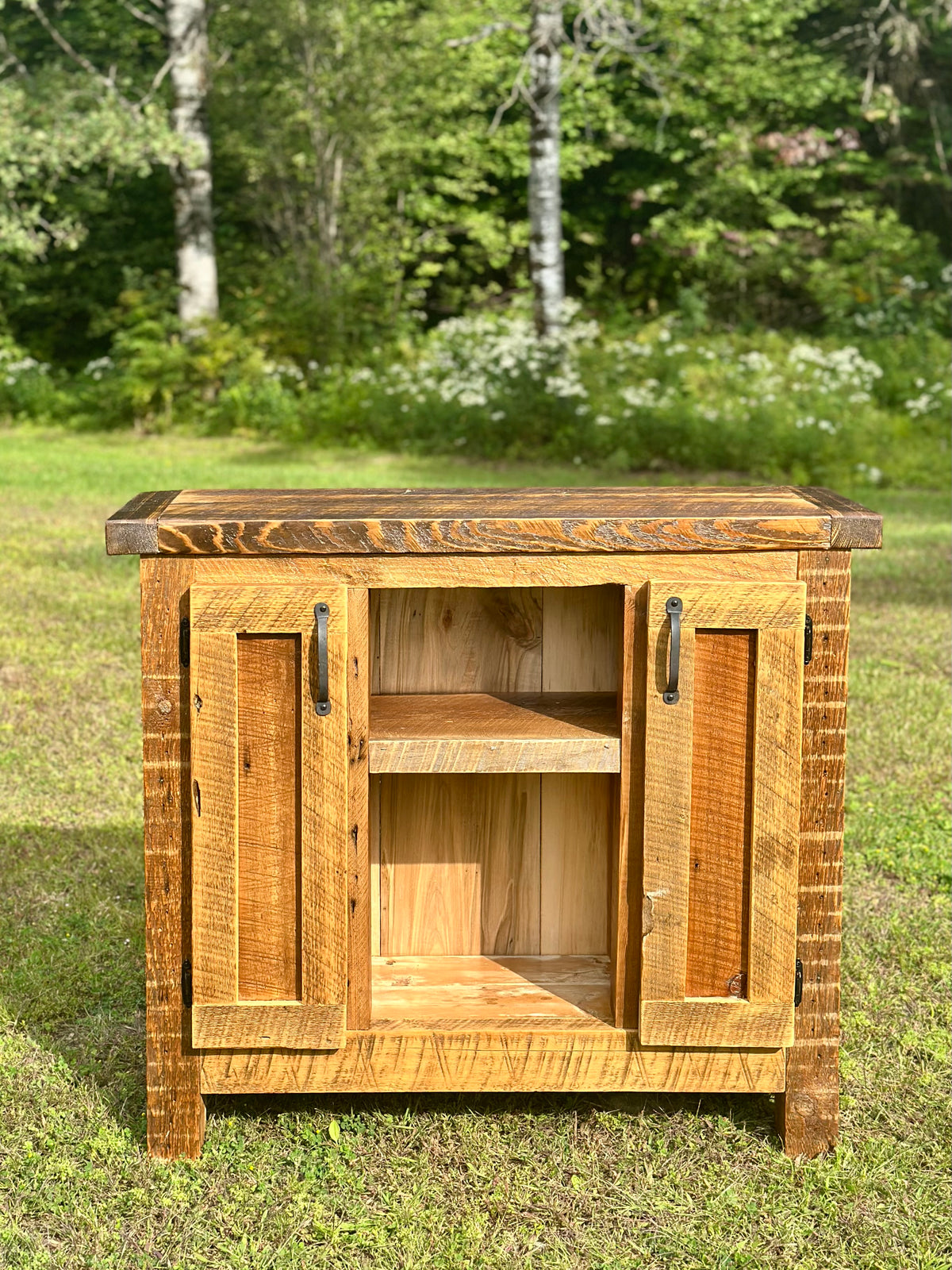 3.5' L Rustic Wood Cabinet