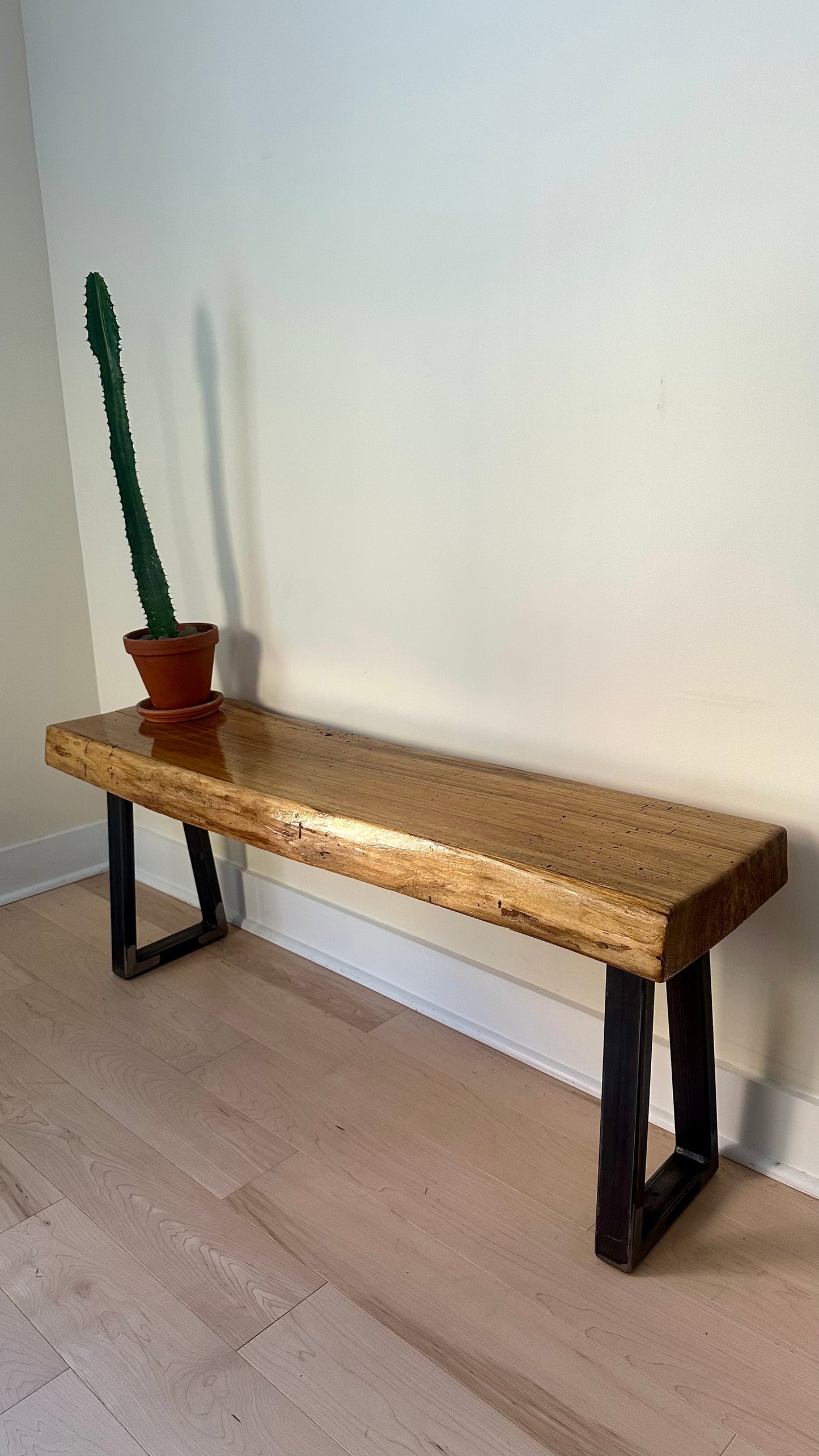 4’ Rustic Live Edge Butternut Bench