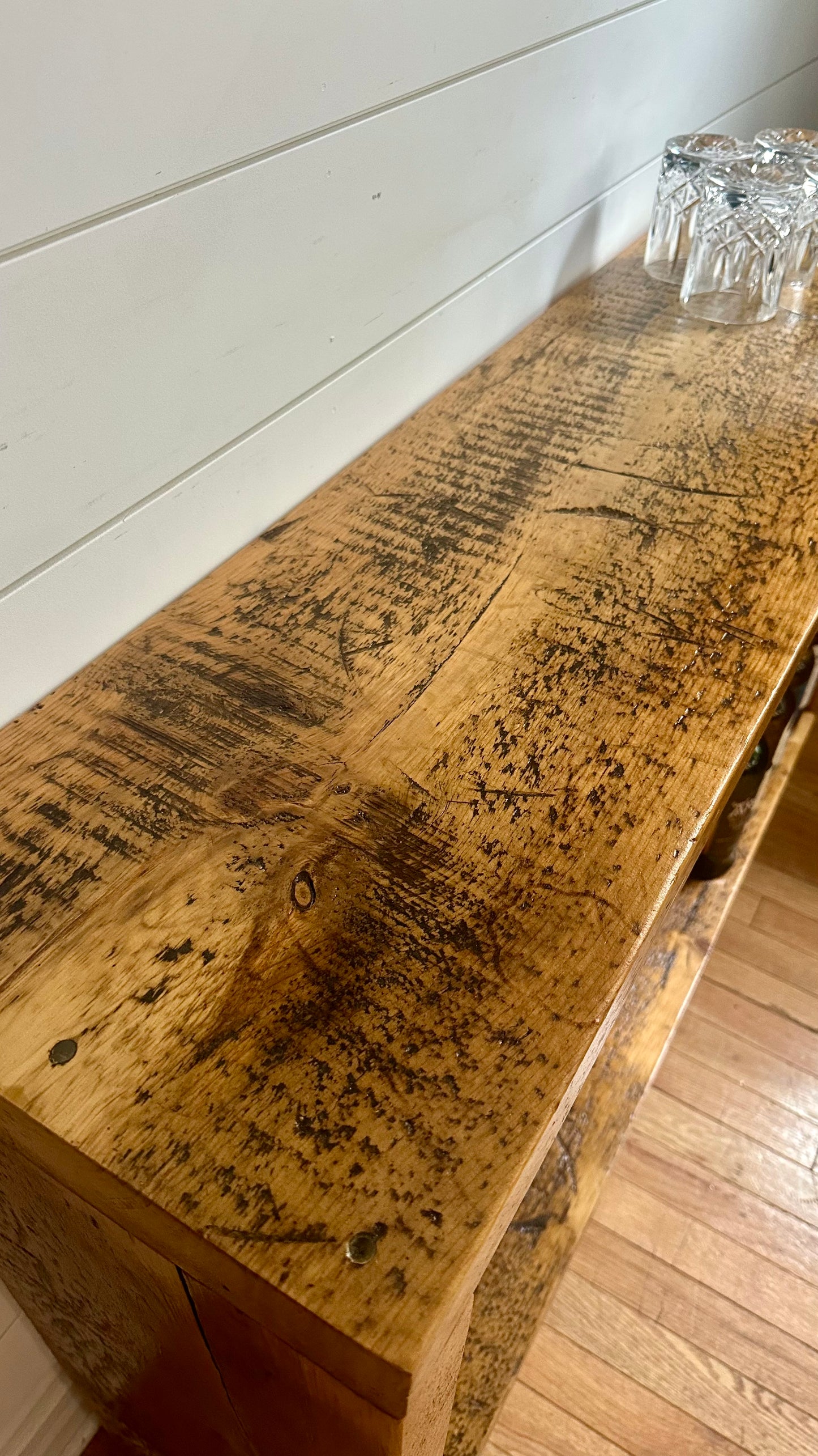 3 1/2’ Rustic Wood Minimalist Console Table