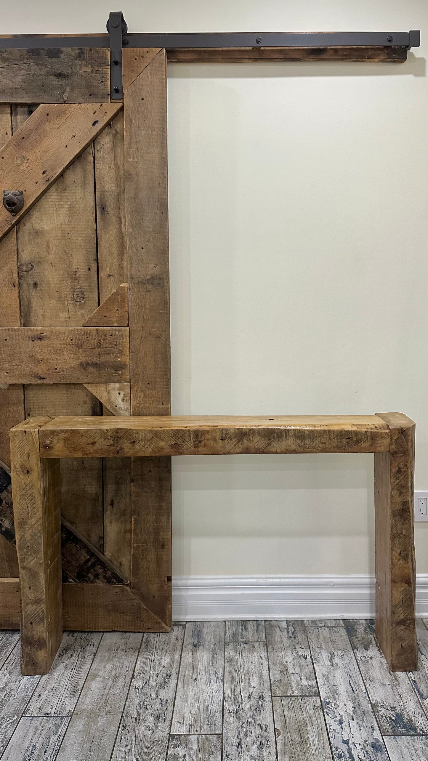 4 1/2’ Rustic Reclaimed Wood Console Table