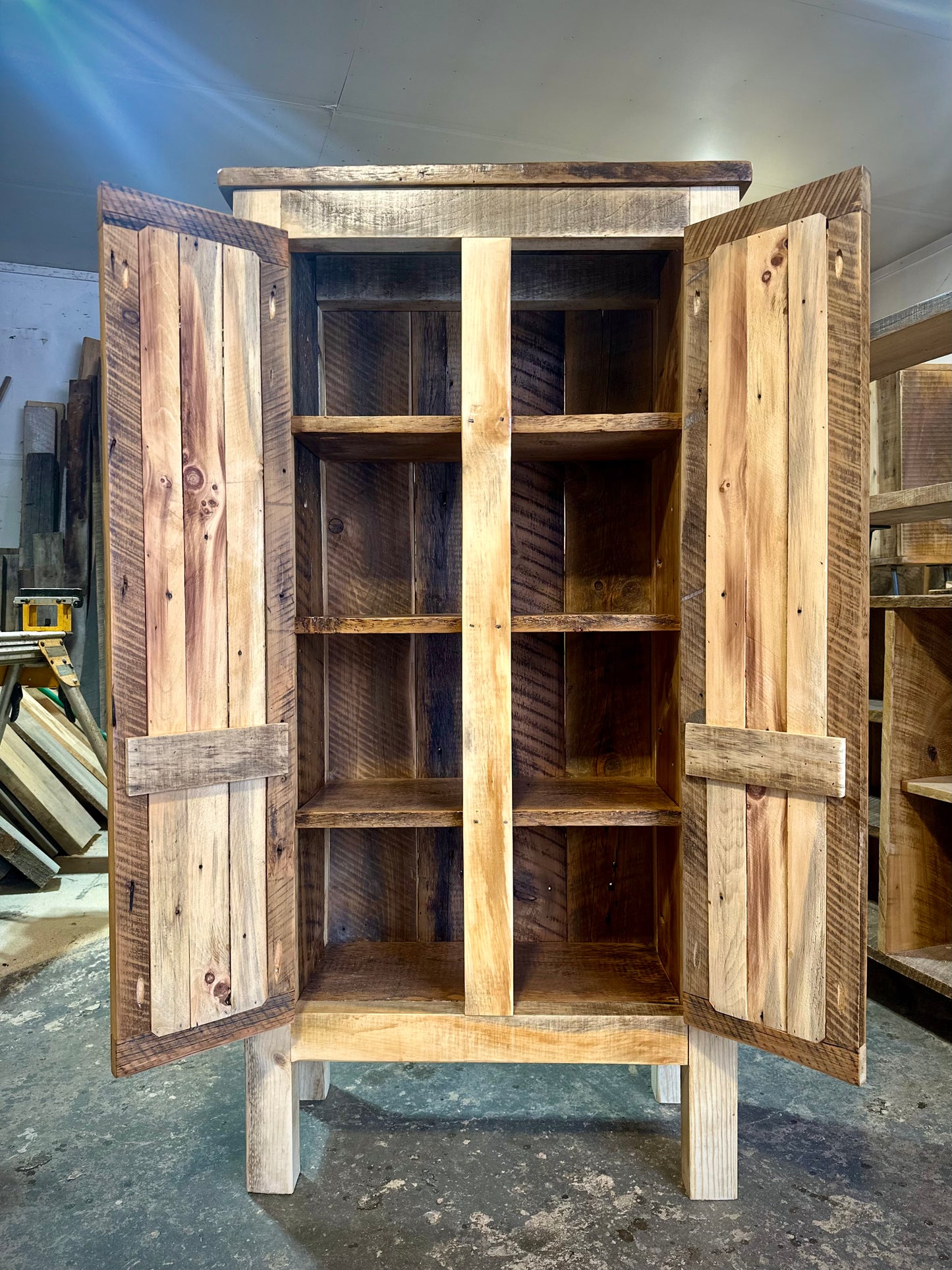 5’ H Rustic Reclaimed Wood Cabinet / Pantry