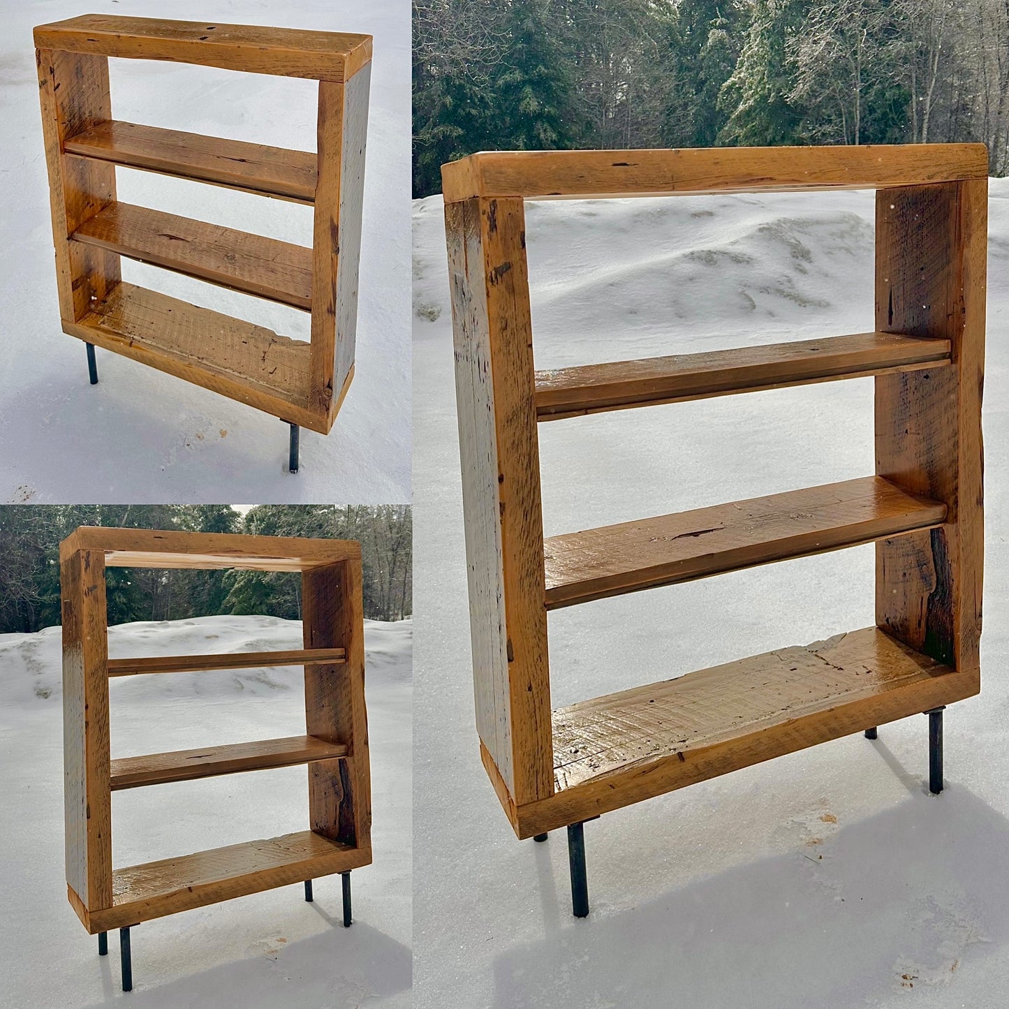 Rustic Wood + Steel Bookcase
