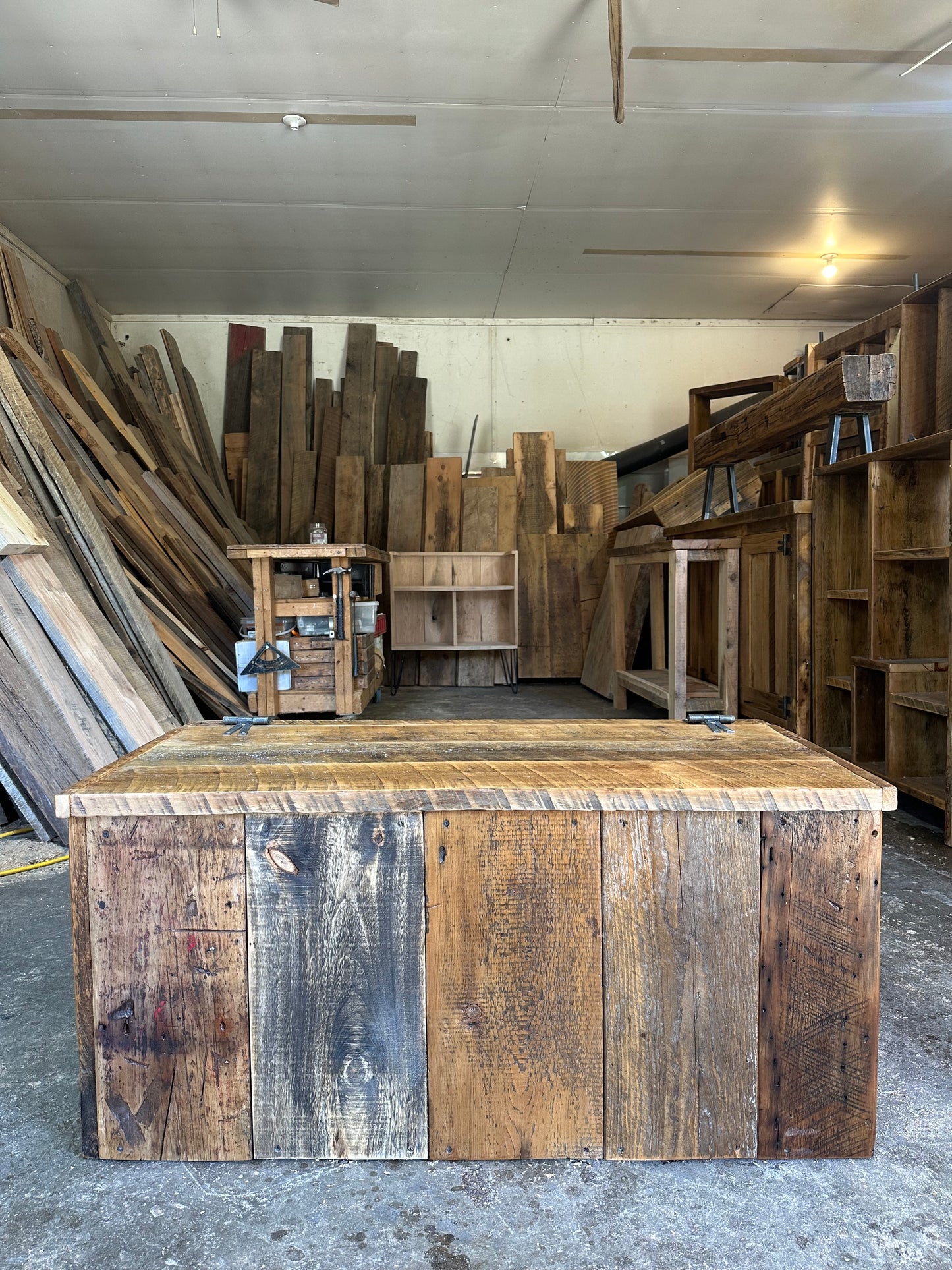 Rustic Wood Storage Chest / Coffee Table