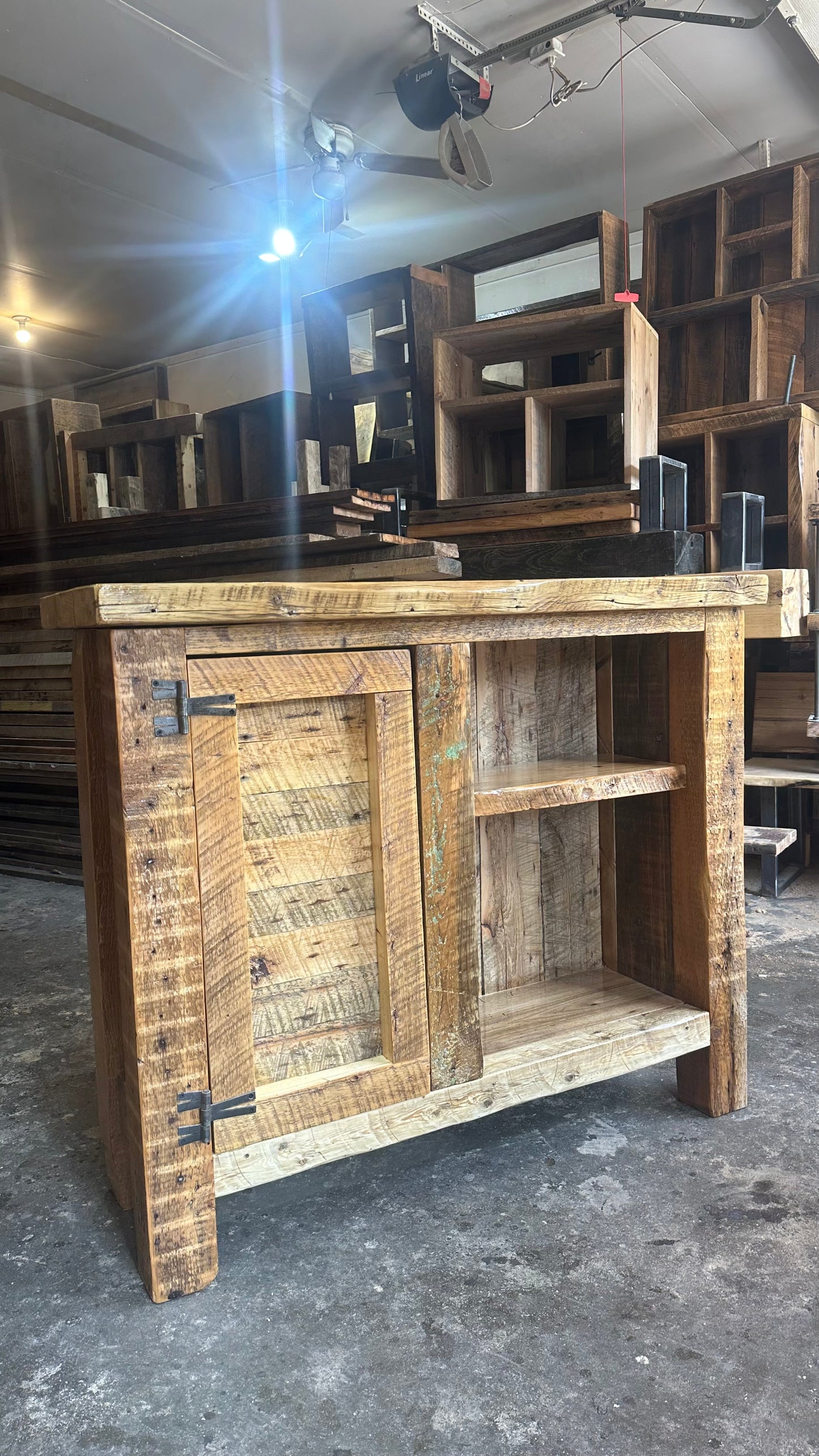 4 1/2’ L Rustic Reclaimed Wood Bar Cabinet