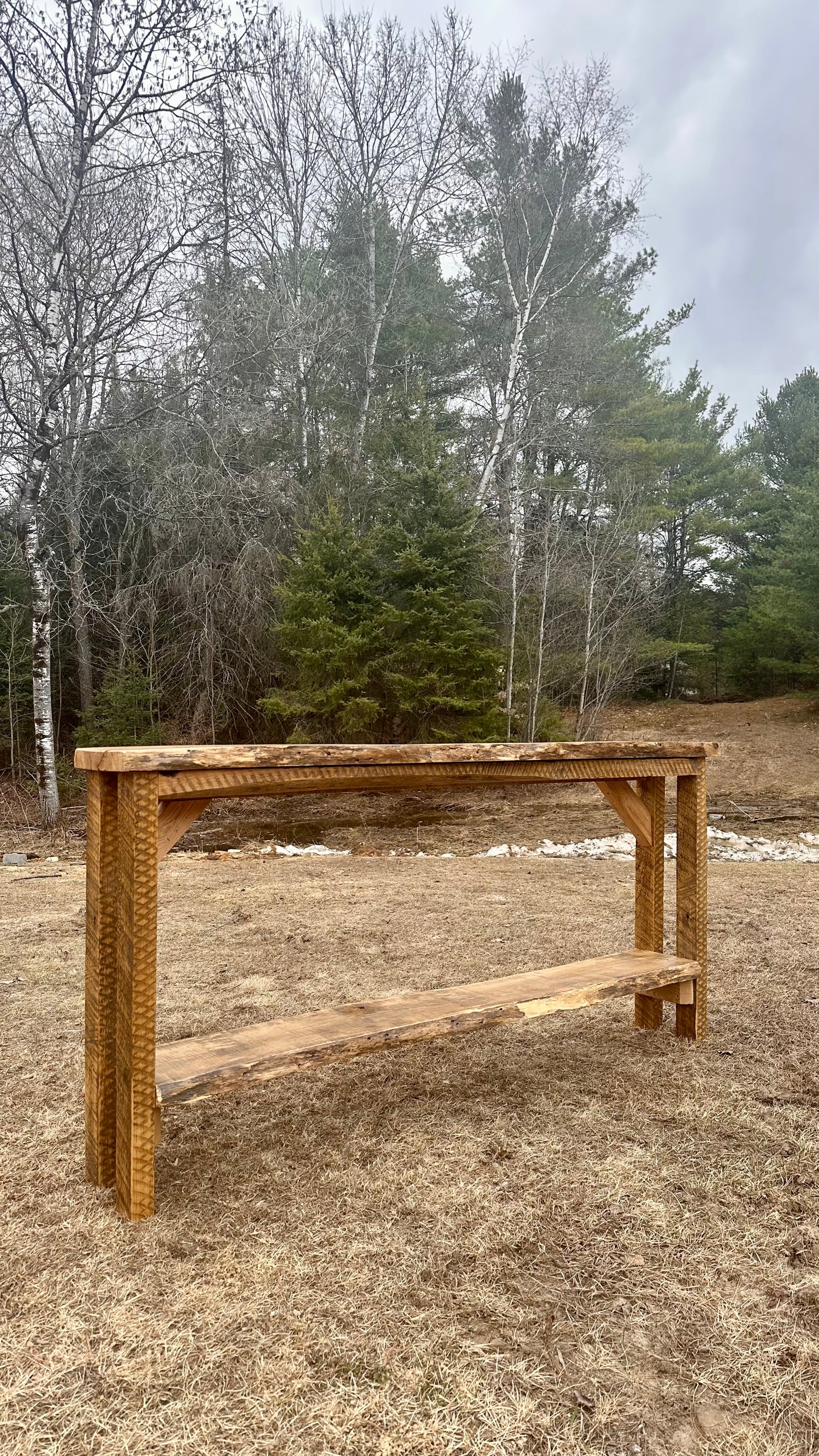 6' L Rustic Live Edge Wood Table