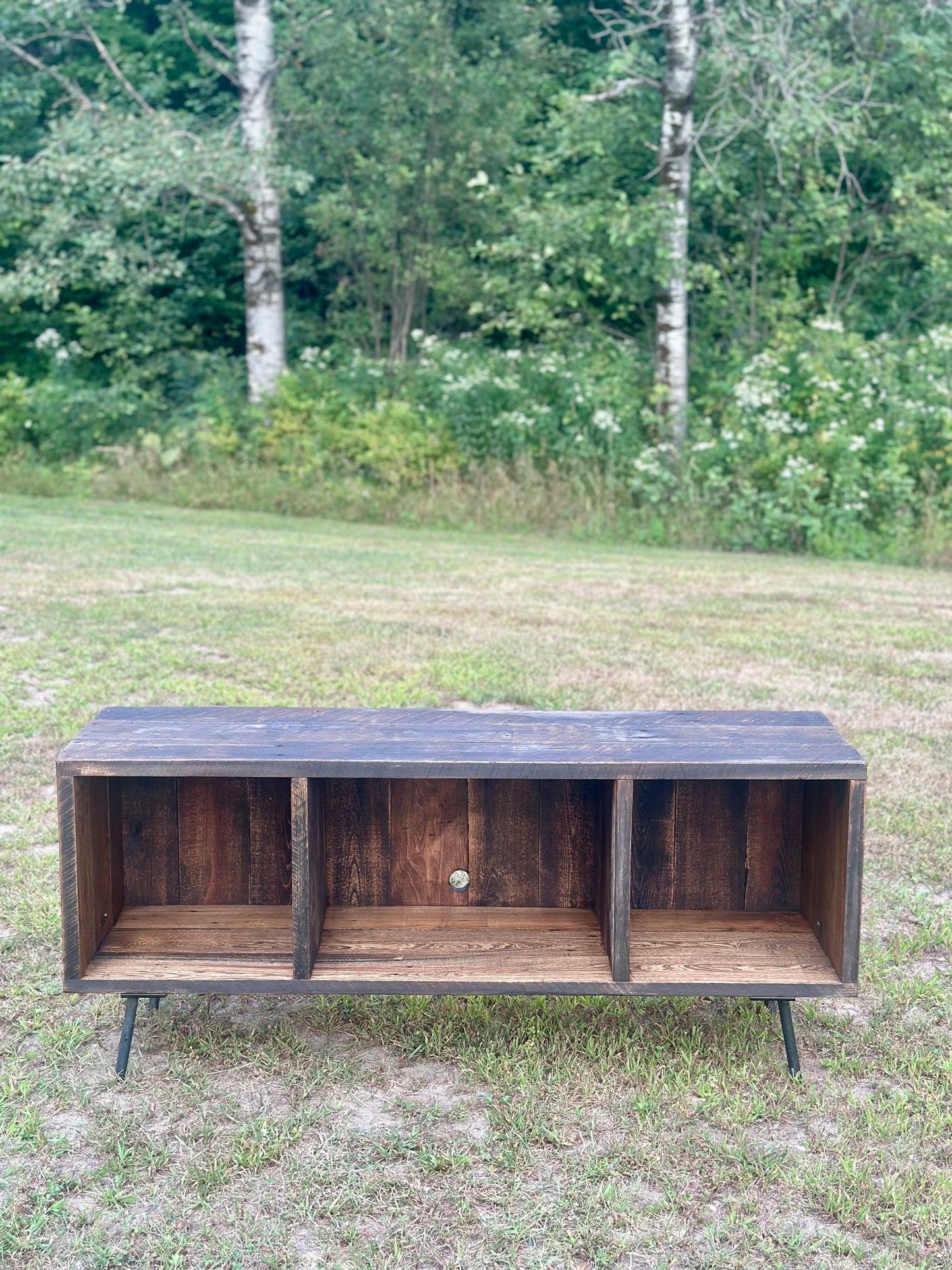 4 1/2’ L Rustic Reclaimed Wood Media Stand
