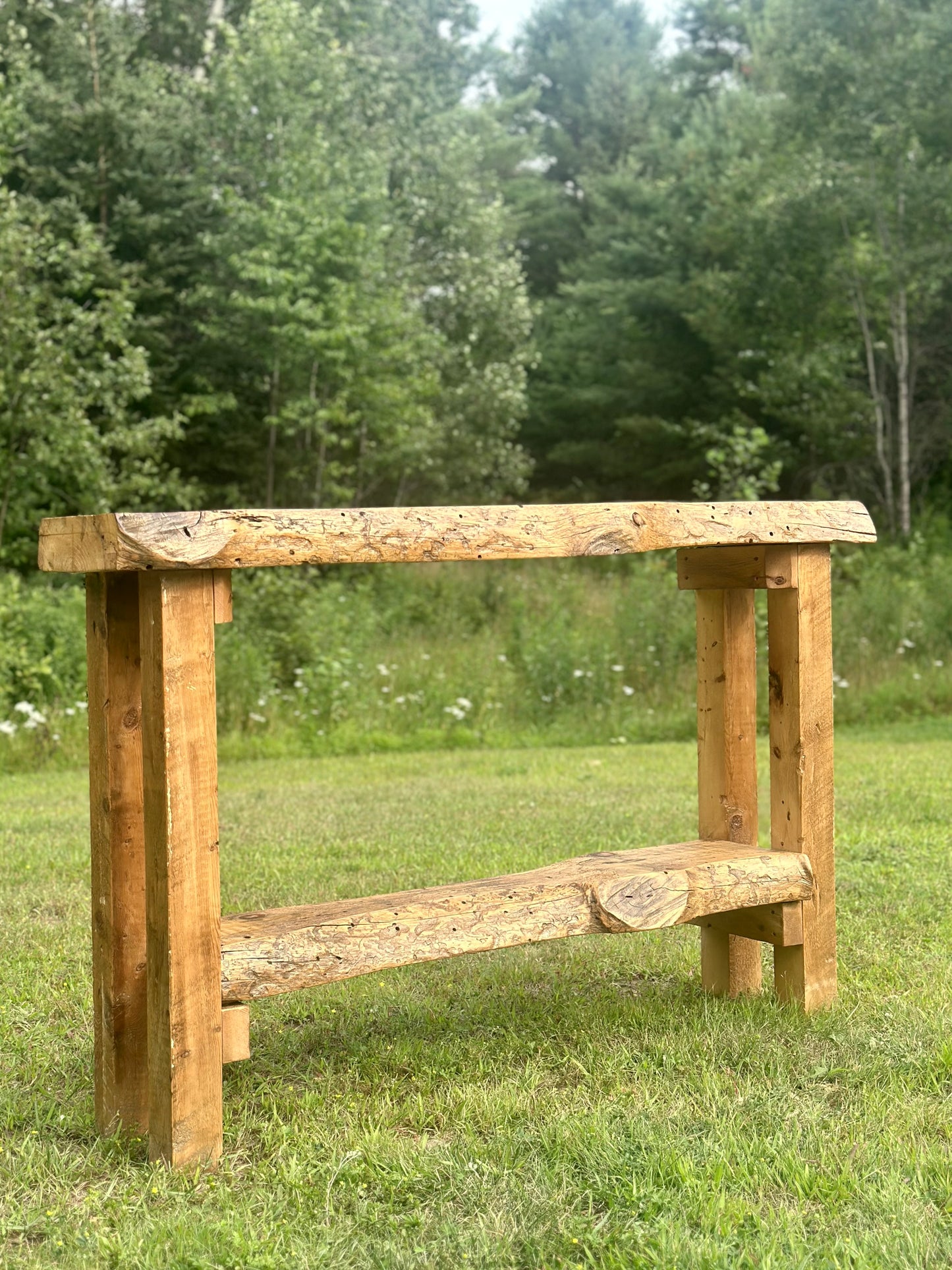 4’ Rustic Live Edge Wood Bar / Console Table