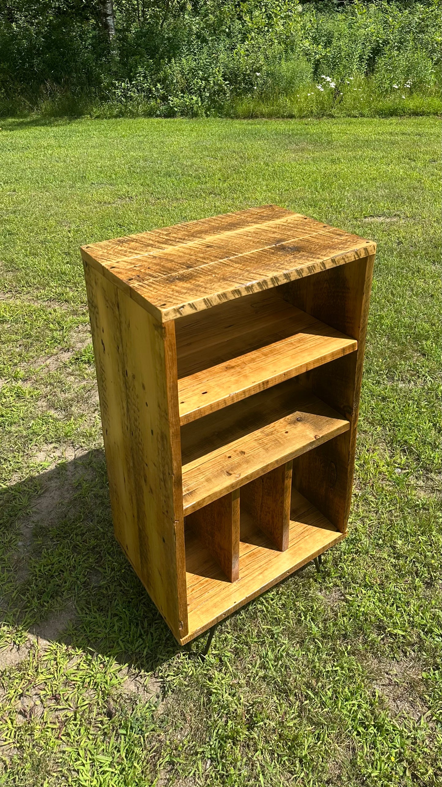 Rustic Wood Media Tower / Bookcase