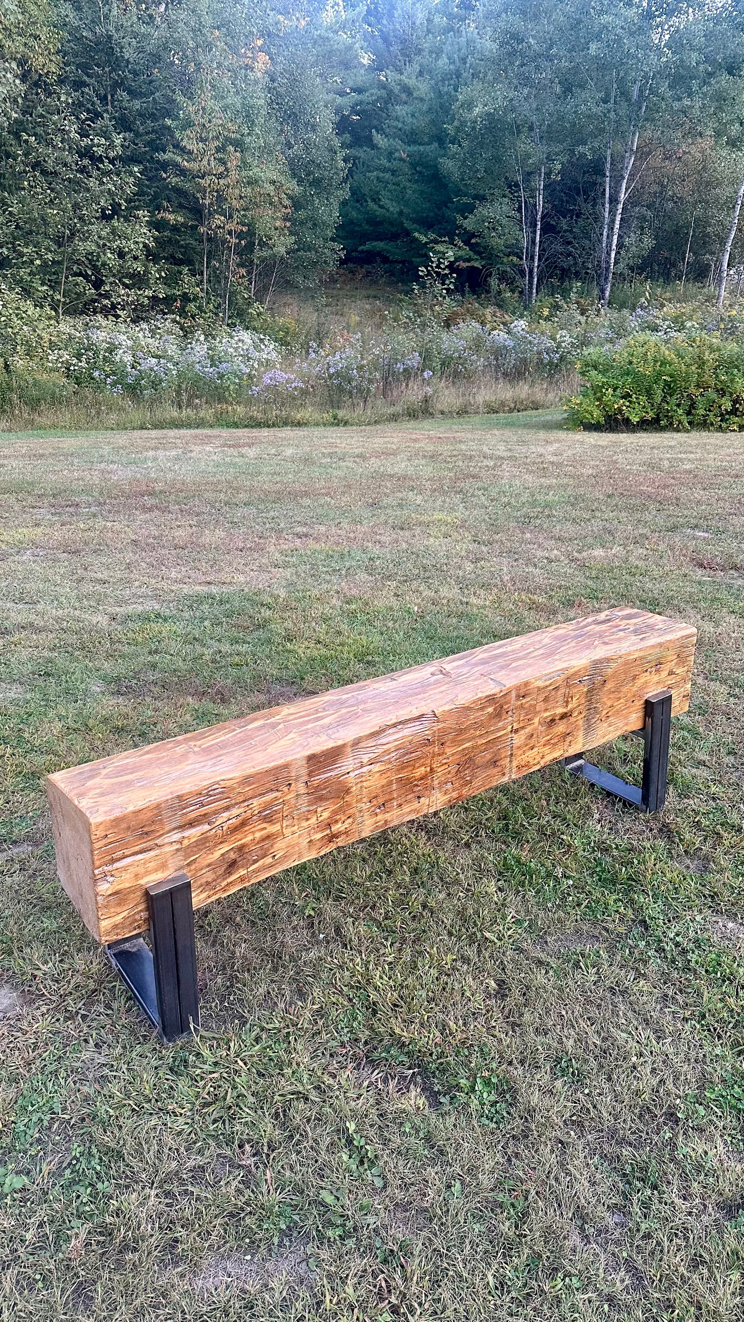 5’ L Rustic Reclaimed Barn Wood Beam Bench / Narrow Table